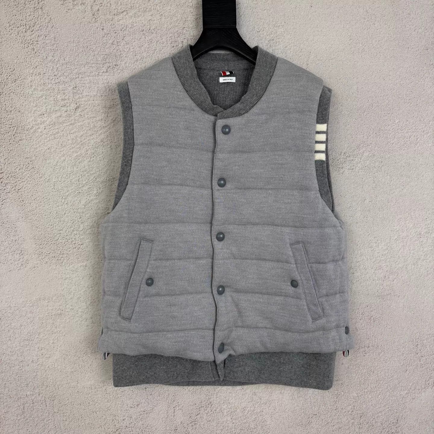 Thom Browne Gray Quilted Sleeveless Vest - XL Size US XL / EU 56 / 4 - 1 Thumbnail