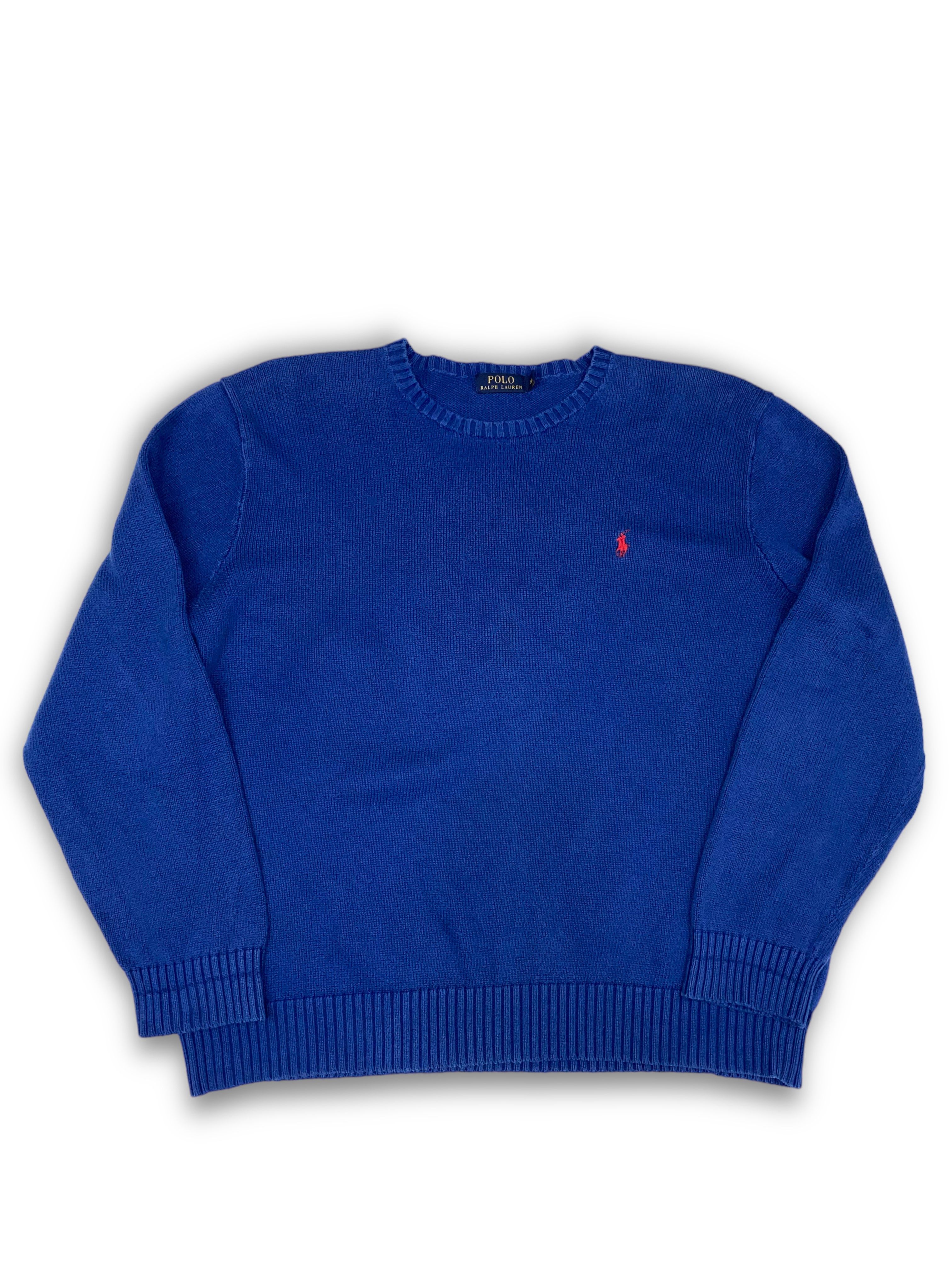 Pre-owned Ralph Lauren X Vintage Polo Ralph Laurent Fade Sea Blue Sweater M In Sea Blue Faded