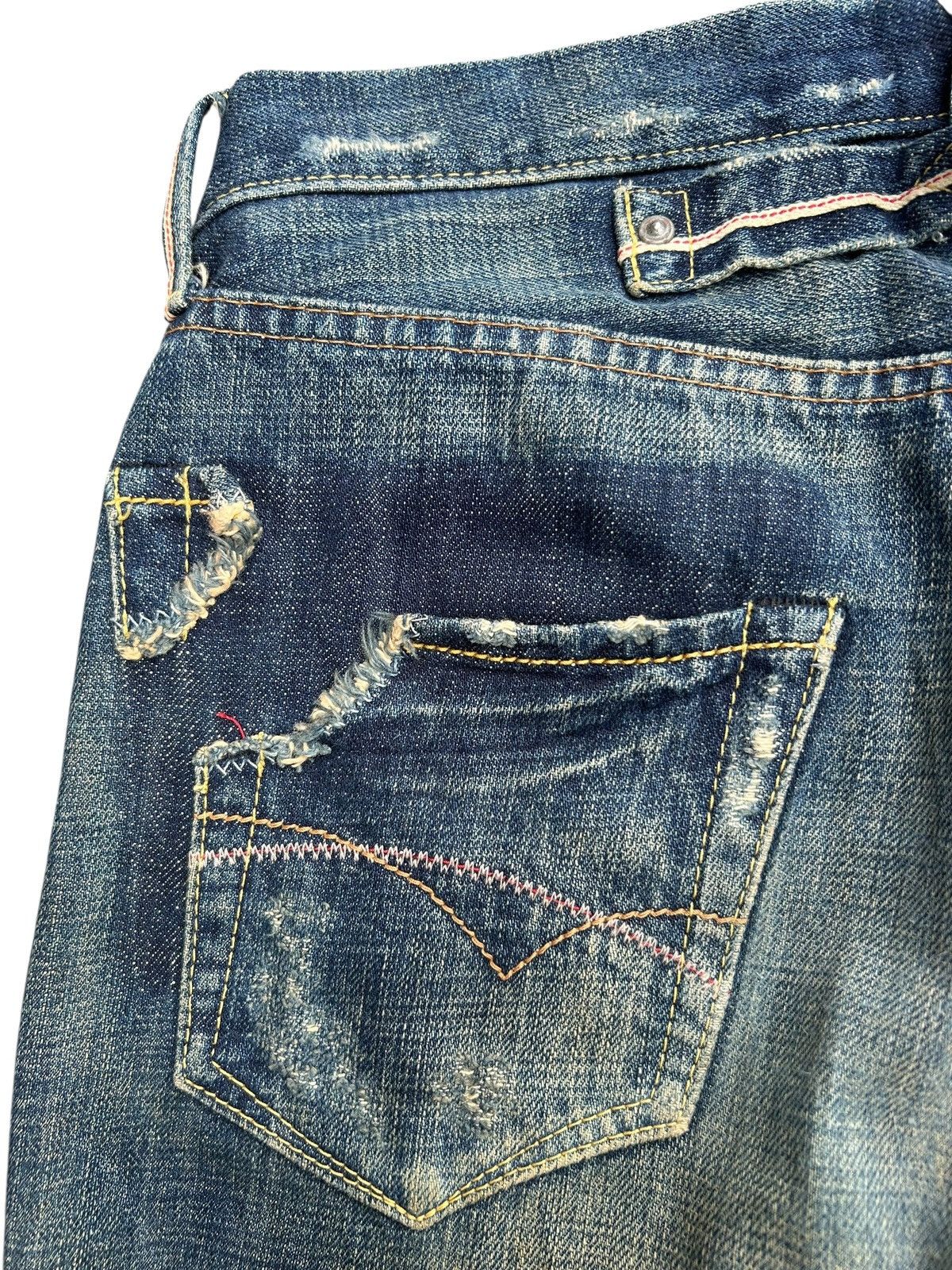 Kapital FLARE VINTAGE SWEET CAMEL SELVEDGE BUCKLE BACK DENIM JEAN Size US 31 - 14 Thumbnail