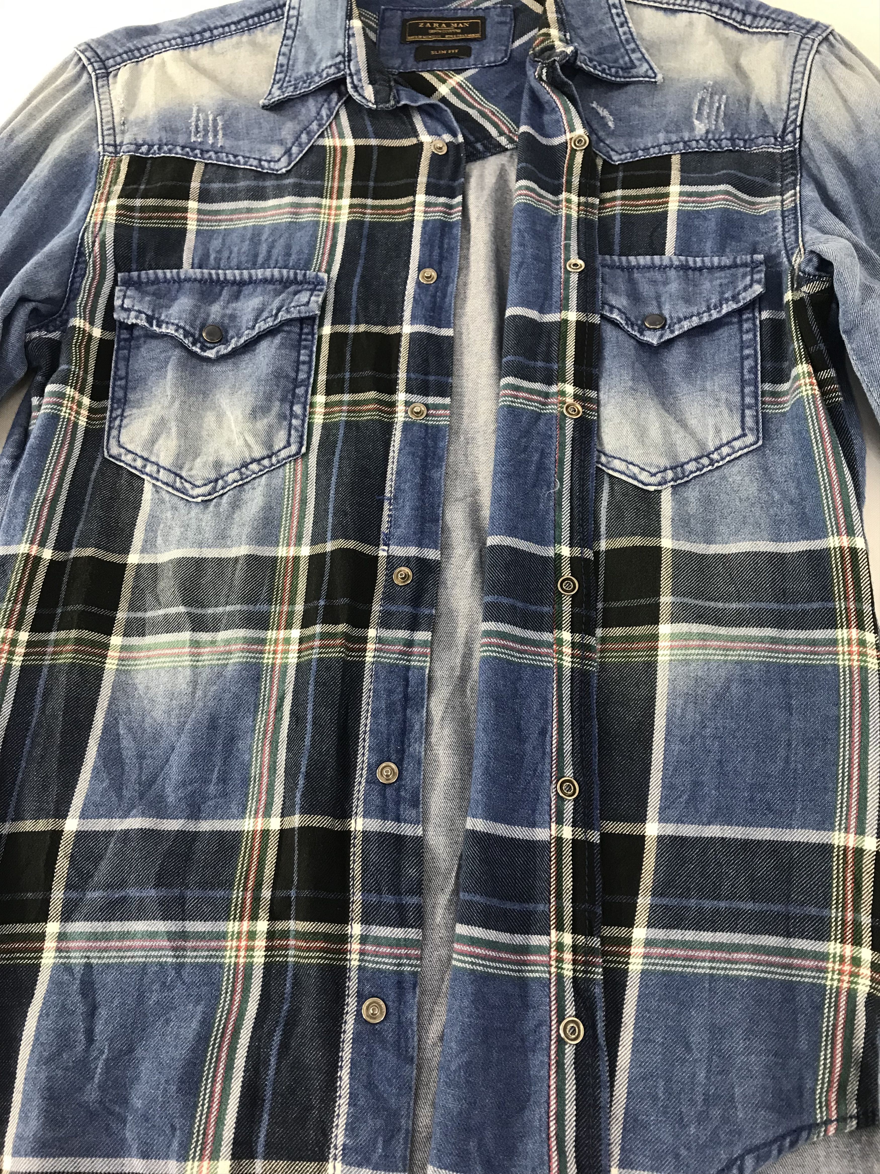 Zara Zara Man Denim Couture Slim Fit Western Denim Shirt Size US S / EU 44-46 / 1 - 5 Thumbnail
