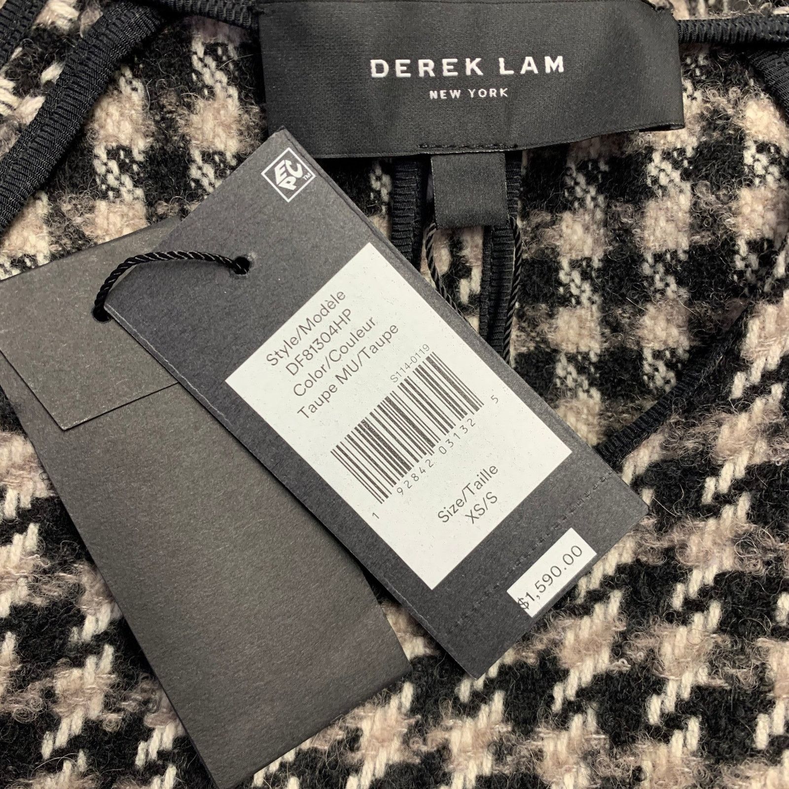 Derek Lam 10 Crosby DEREK LAM Wool Alpaca Houndstooth Poncho Pullover Size ONE SIZE - 7 Thumbnail