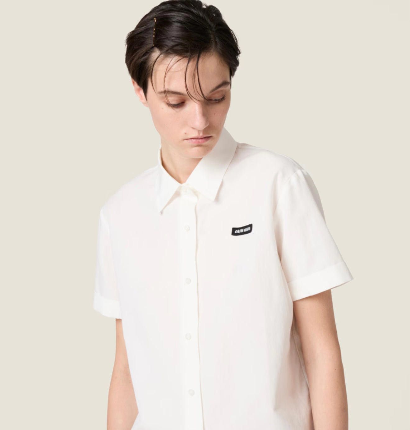 Miu Miu Miu Miu Slubbed poplin shirt size 40 IT Size ONE SIZE - 2 Thumbnail
