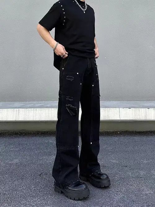 Japanese Brand High Street Vintage Double Knee Ripped Lumberjack Jeans Size US 30 / EU 46 - 7 Thumbnail