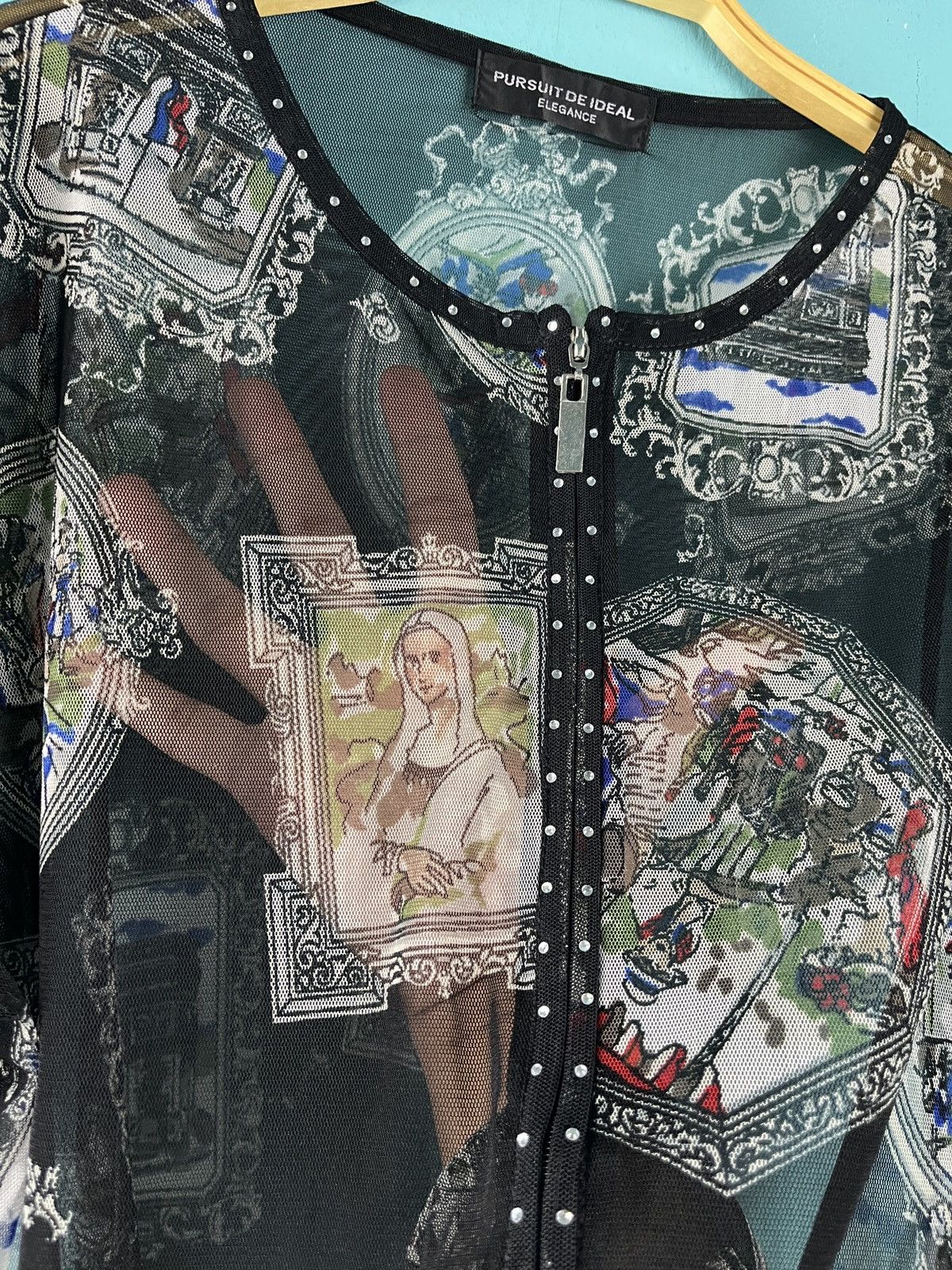 Japanese Brand Pursuit De Ideal Art Zip Up See Through Top Size XL / US 12-14 / IT 48-50 - 5 Thumbnail