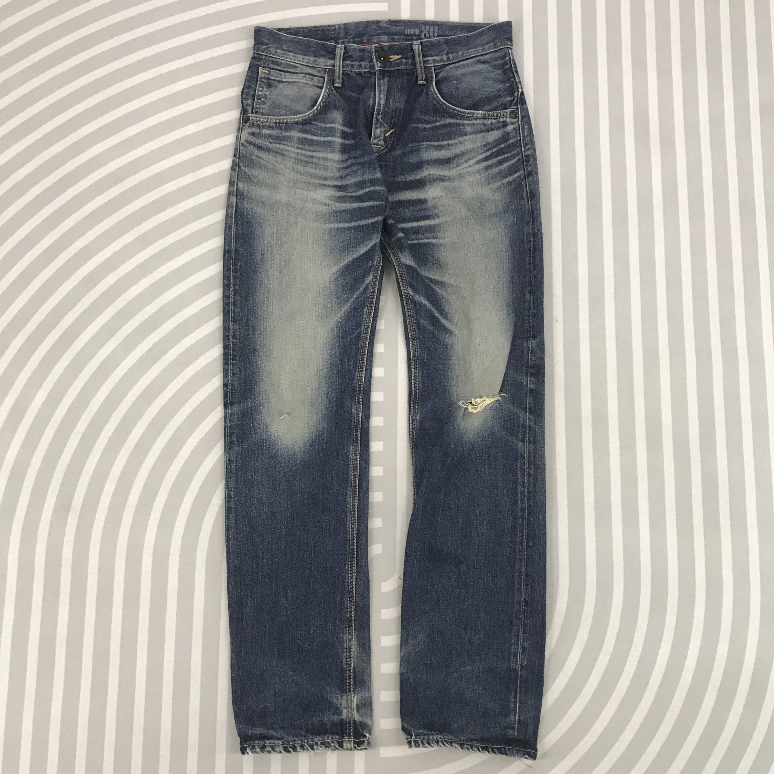 Edwin × Vintage Vintage Japan design Edwin Distressed Denim pants Size US 30 / EU 46 - 1 Thumbnail
