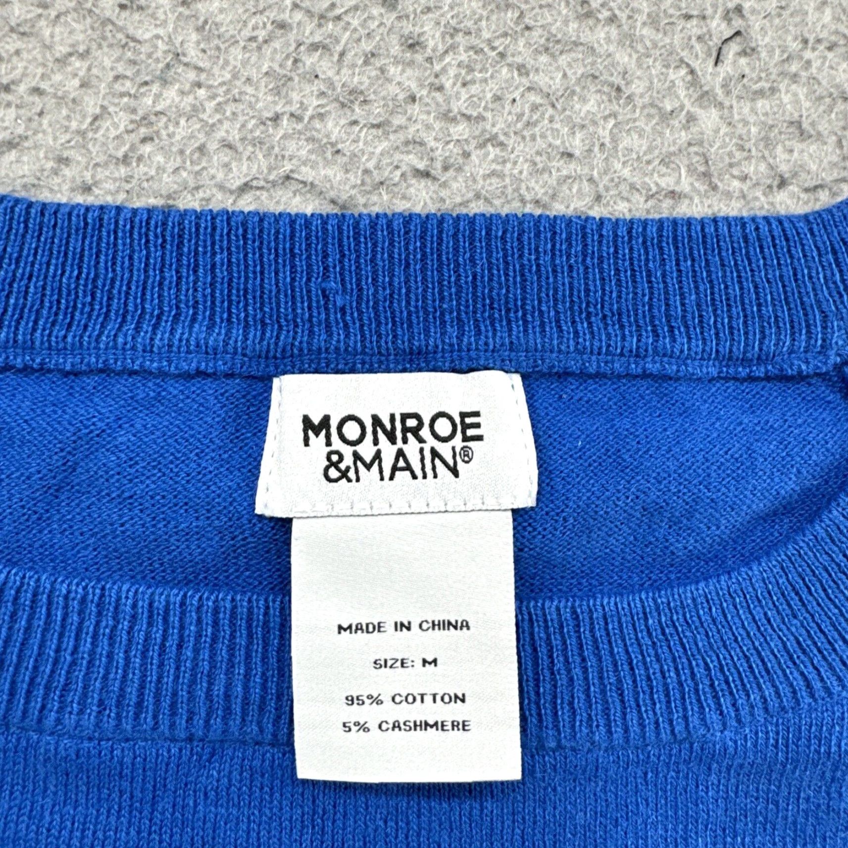 Vintage Monroe & Main Blue Long Sleeved Crew Neck Sweater Cashmere Blend Size M Womens Pullover Knit Casual Business Knitwear Size M / US 6-8 / IT 42-44 - 2 Thumbnail