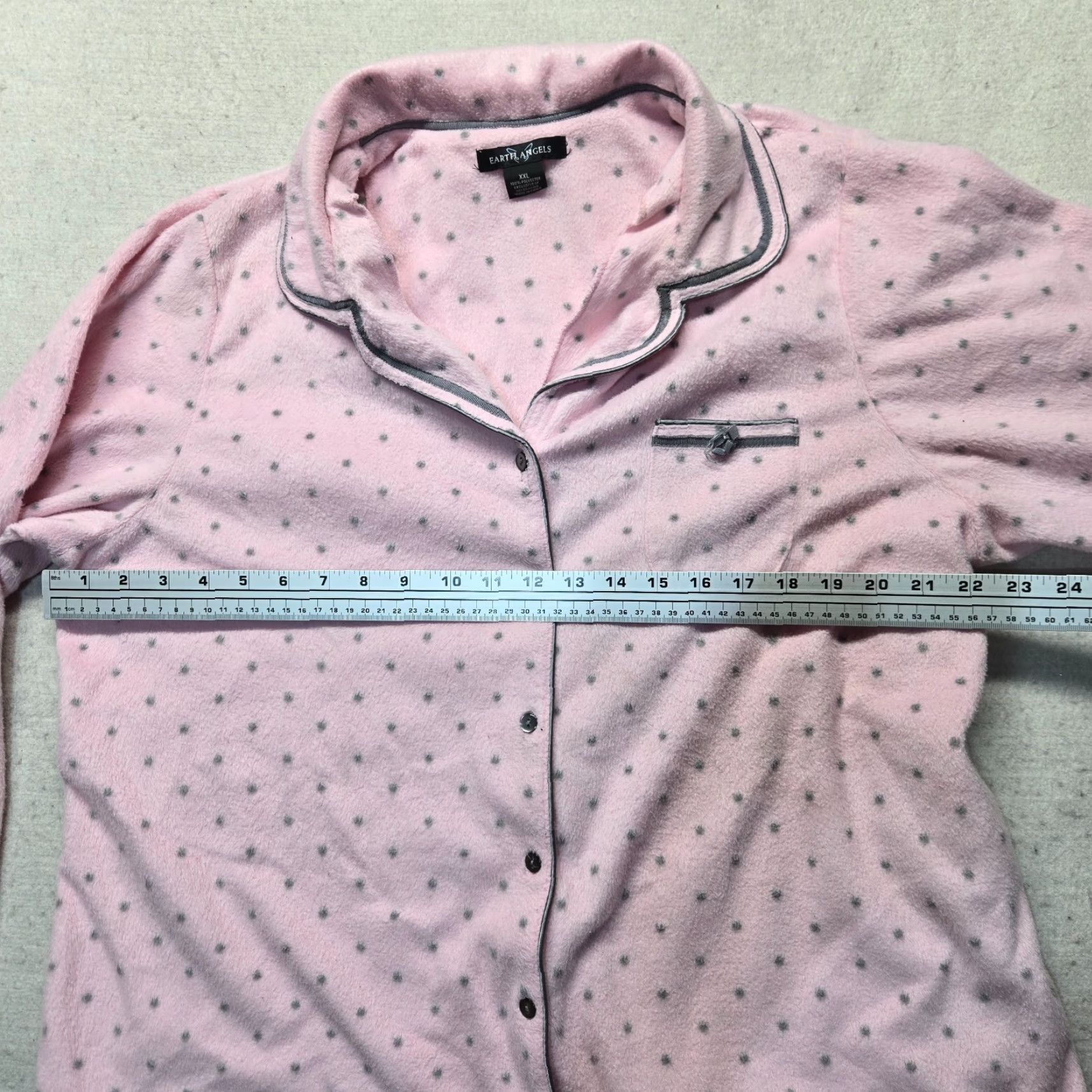 Vintage Earth Angels Nightgown Button Up Soft Shirt Sweater Adult Women's Size 2XL Pink Cotton Blend Pajama Top Paisley Sleep Shirt Womens 2XL Size XXL / US 16-18 / IT 52-54 - 4 Thumbnail