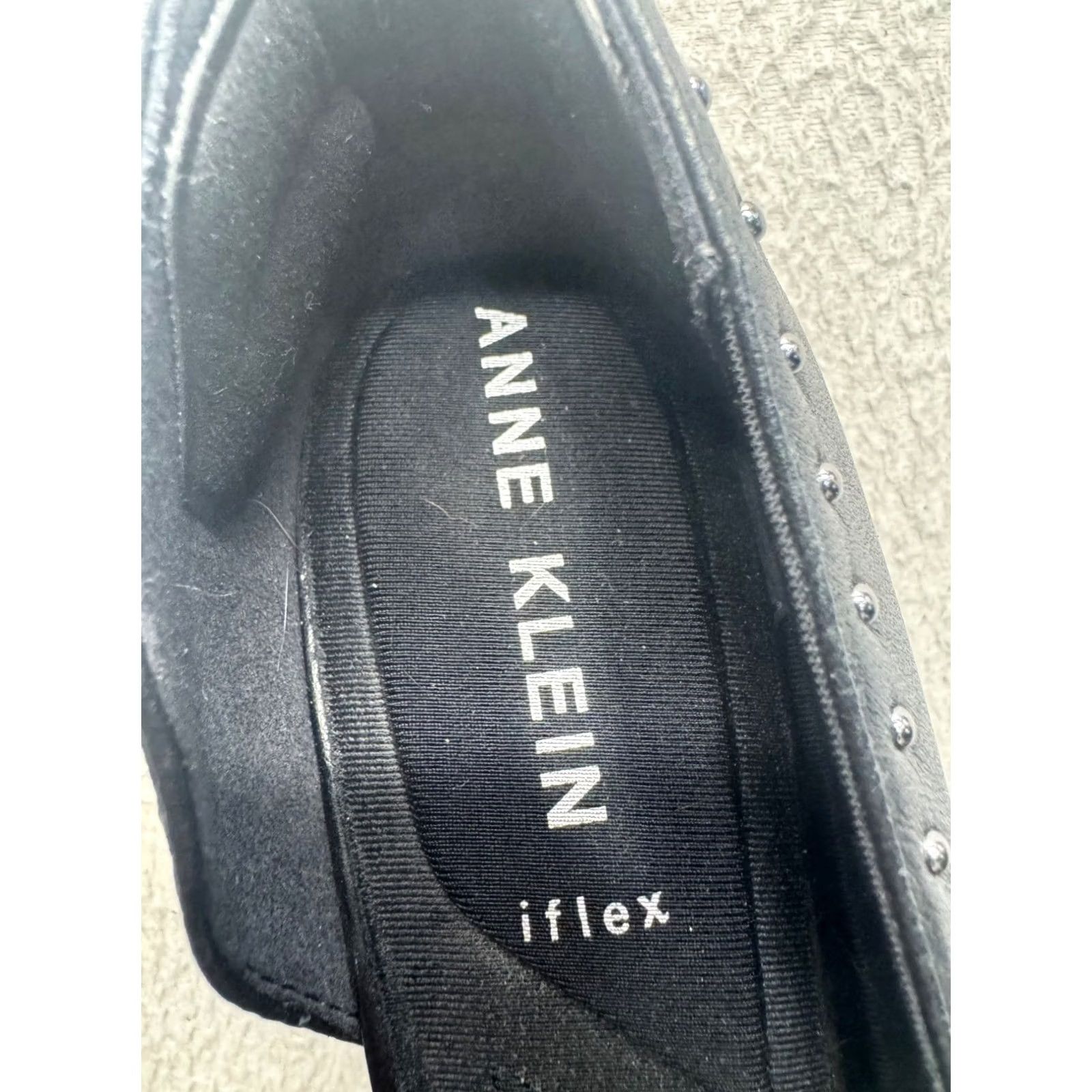Anne Klein Anne Klein Iflex Black Studded Pointed-Toe Mule Heel Size 11M #9808 Size US 11 / IT 41 - 7 Thumbnail