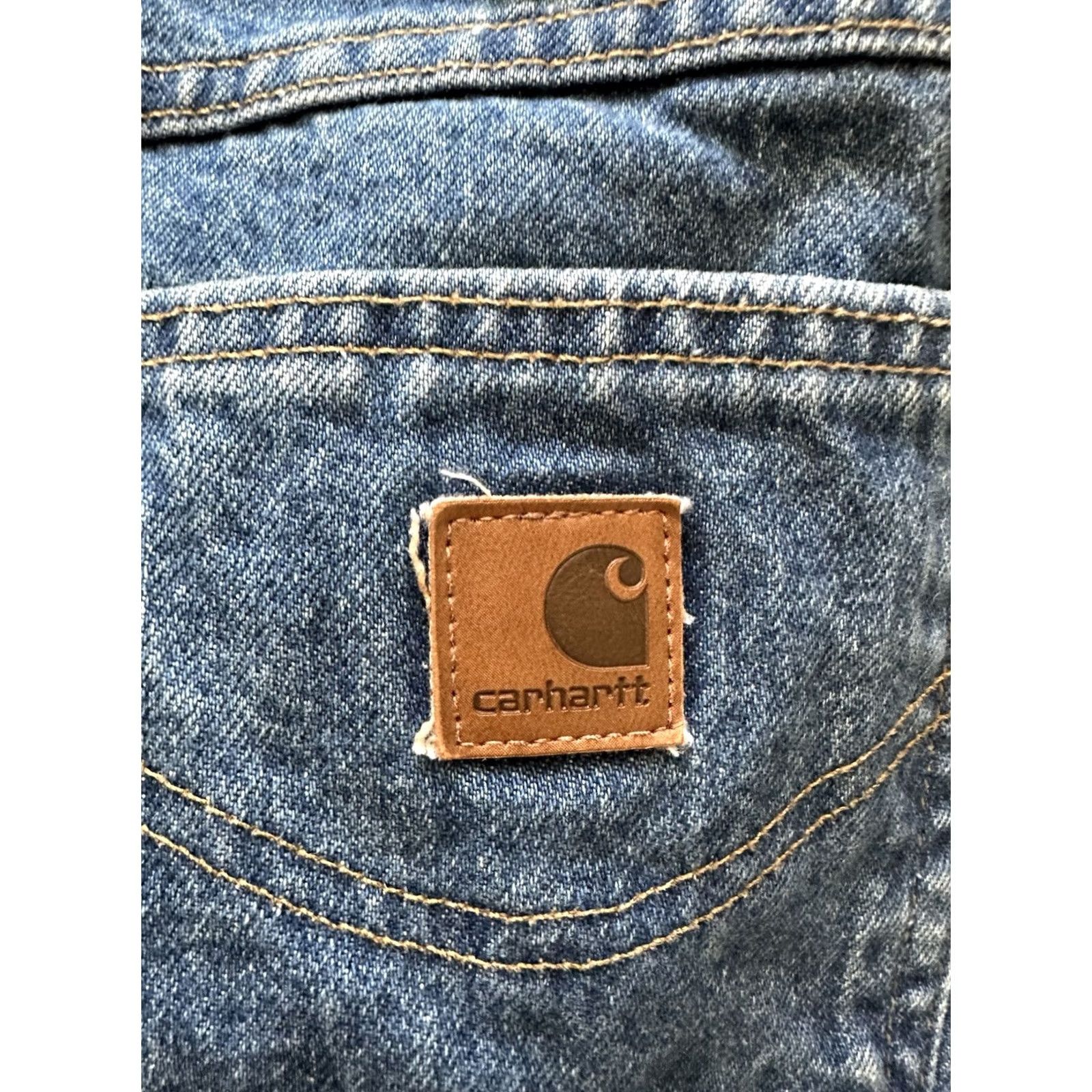Carhartt VINTAGE Carhartt Fleece Lined Jean Straight Leg Denim Medium Dark Wash Size 36 Size US 36 / EU 52 - 7 Thumbnail