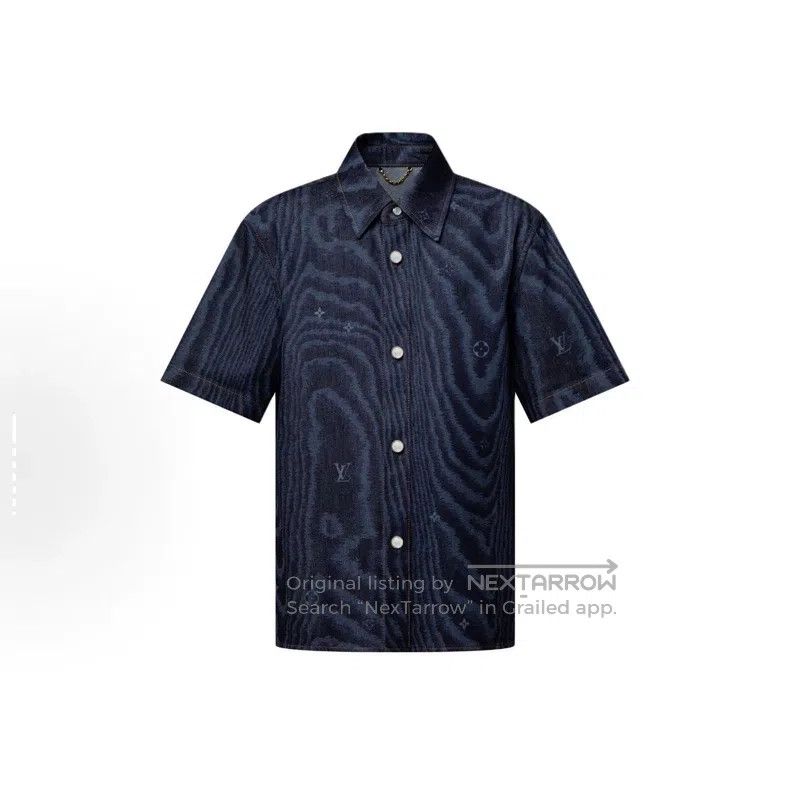 Louis Vuitton Louis Vuitton Wood grain rendering full logo denim short s Size US XL / EU 56 / 4 - 1 Thumbnail