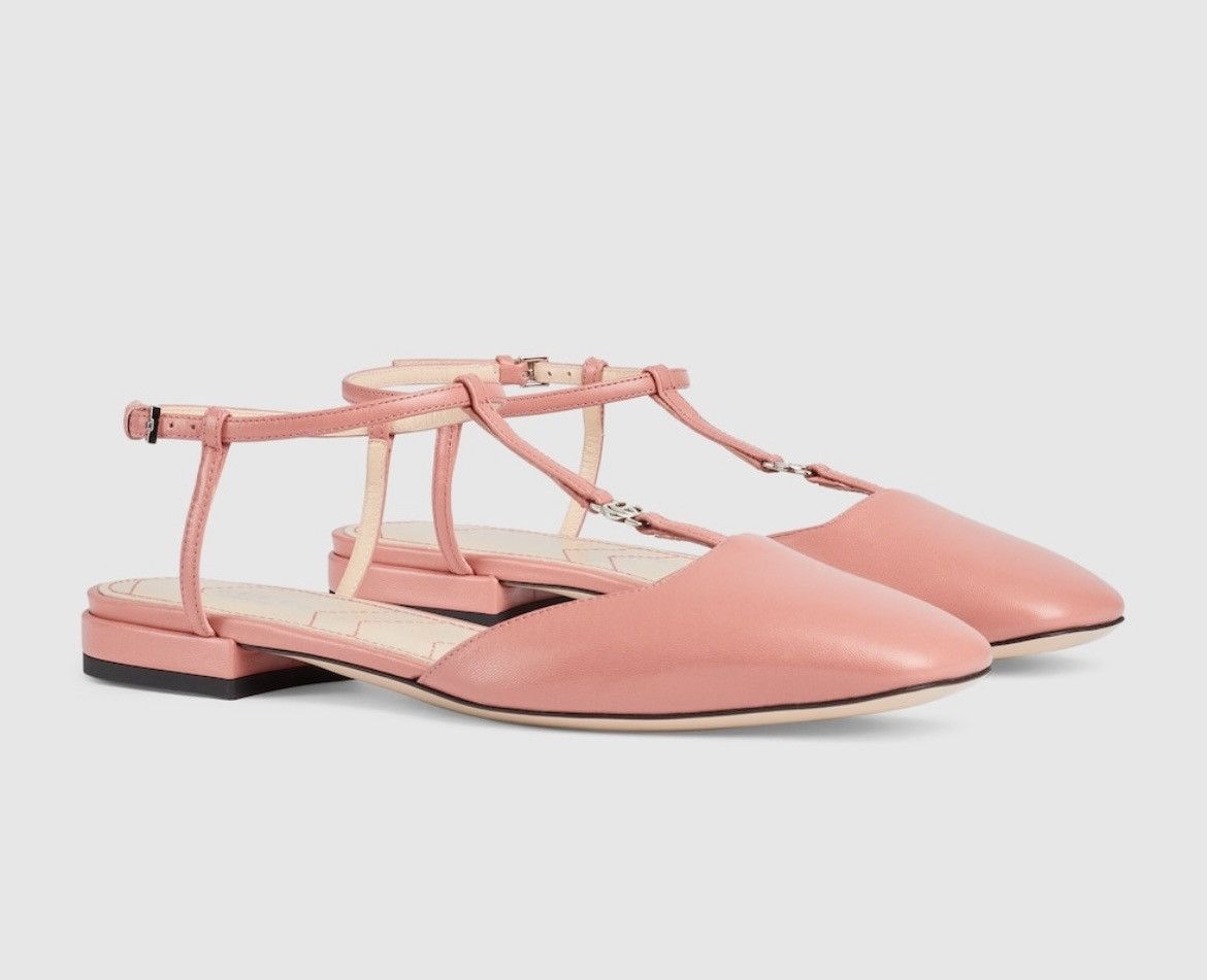 Gucci Gucci Double G Leather T-Strap ballerinas Ballet Flat Size US 8.5 / IT 38.5 - 1 Thumbnail