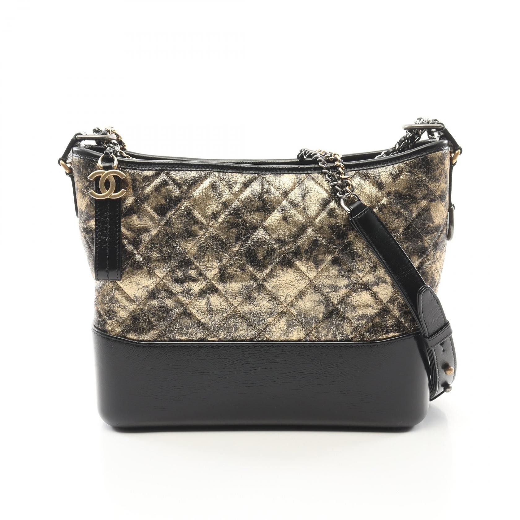 Chanel Chanel Gabrielle De Chanel Leather Shoulder Bag Leather Shoulder Bag A93824 in Gold, Women's