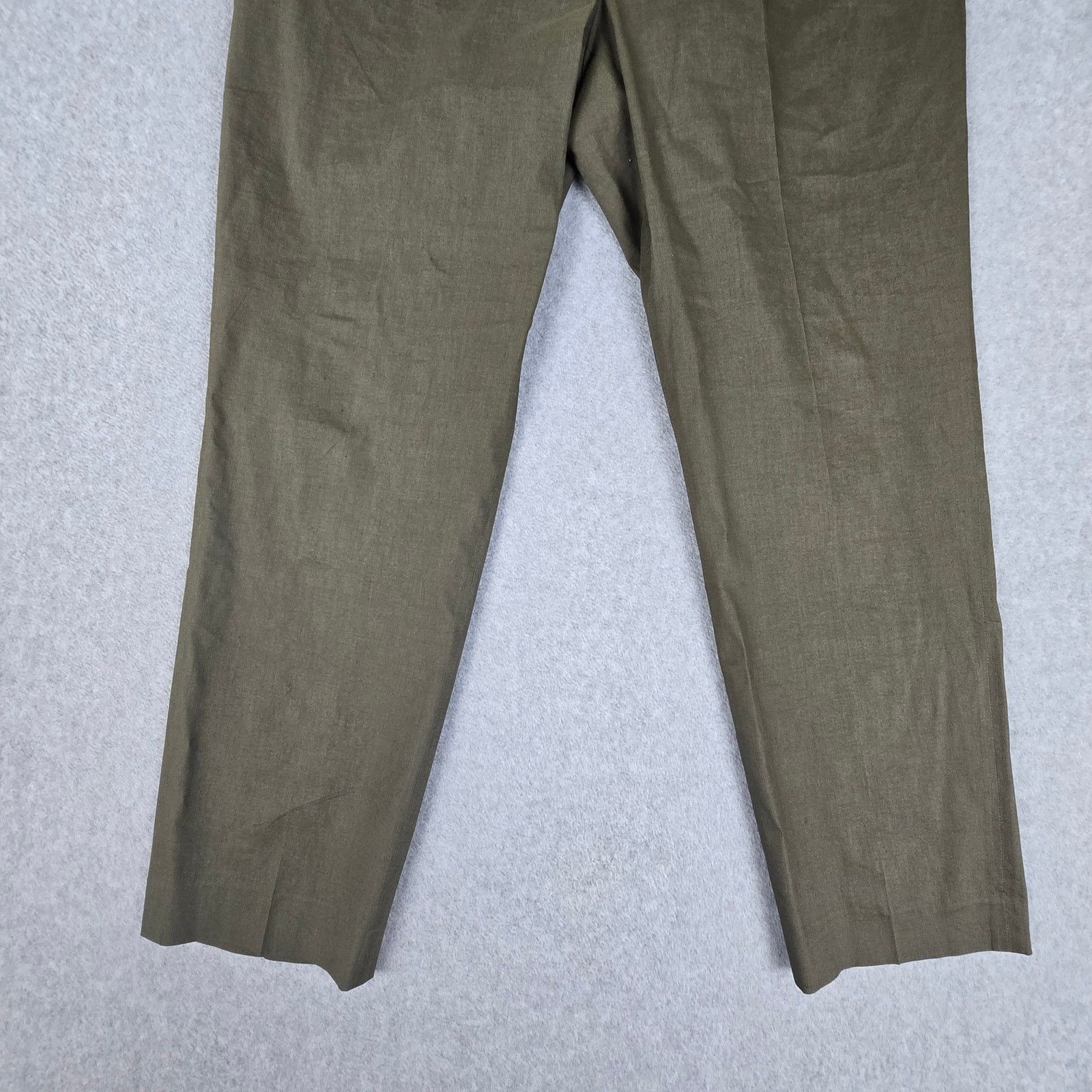 Theory Theory 12 Olive Green Linen Blend Pull On Pants Pockets Size 34" / US 12 / IT 48 - 4 Thumbnail