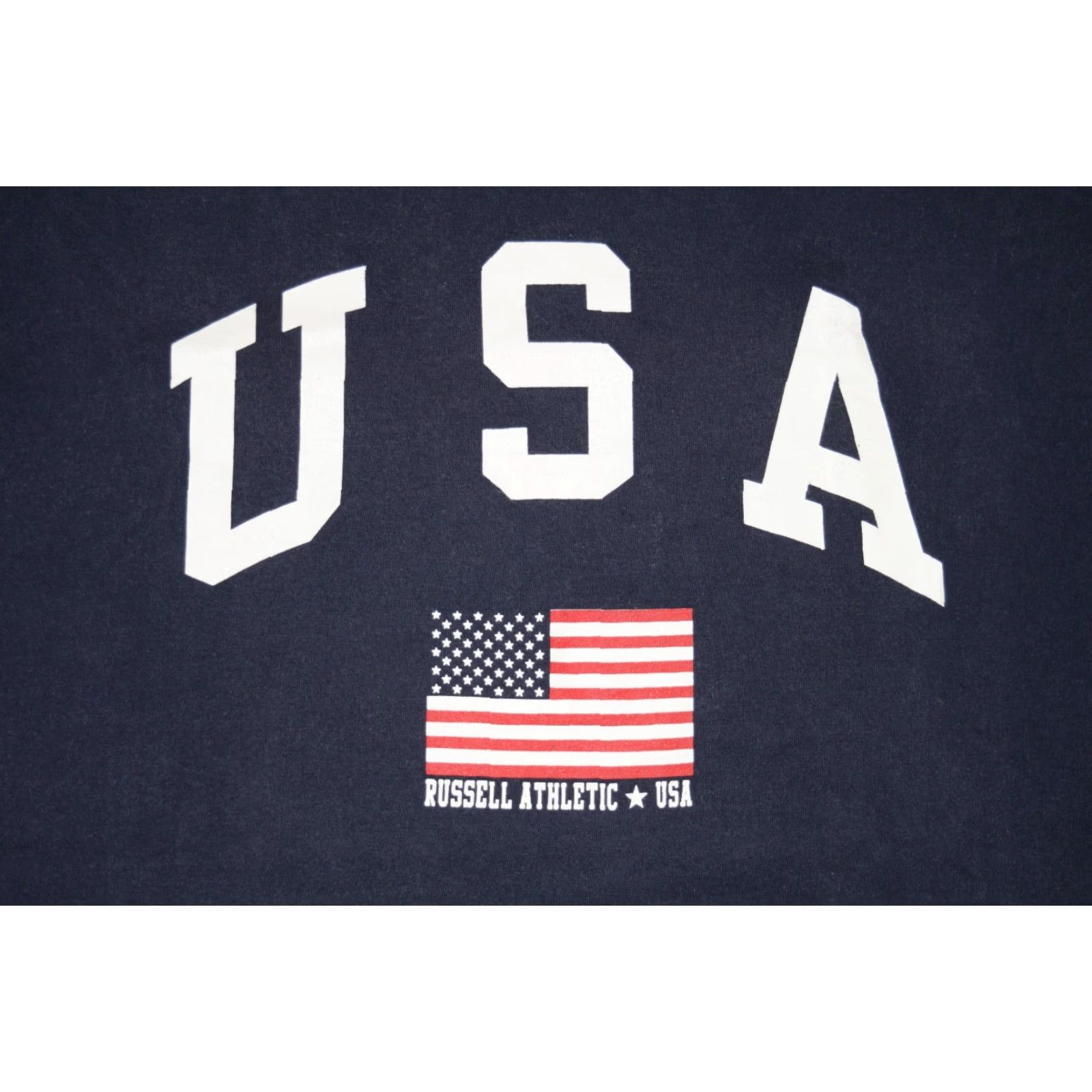 Russell Athletic VINTAGE Russell Mens USA Short Sleeve Shirt XL Navy Size US 36 / EU 52 - 2 Thumbnail