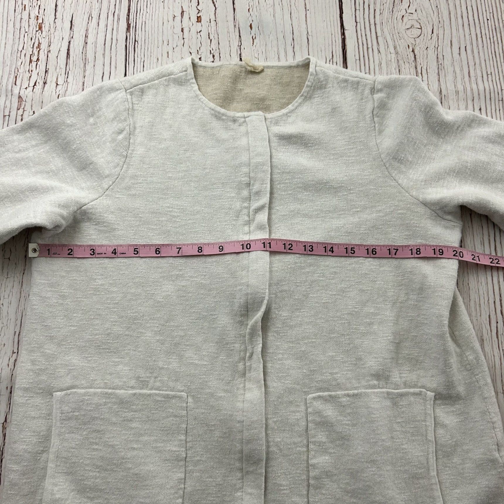 Eileen Fisher Eileen Fisher Jacket Women's L Ivory Full Zip 3/4 Sleeve Cotton Nylon Size L / US 10 / IT 46 - 4 Thumbnail