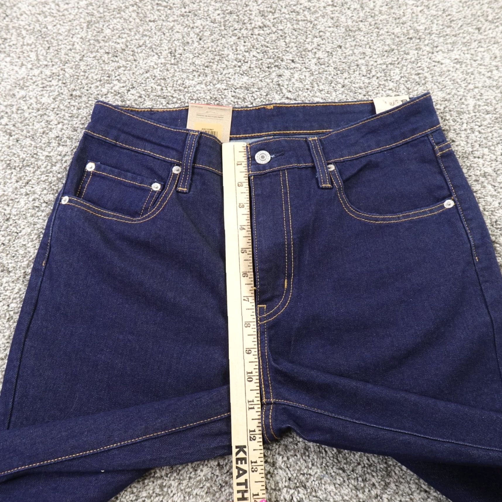 Levi's Levi's Jeans Womens 30 Dark Blue Denim 726 Flare High Rise Stretch Boho Hippie 70s Festival Cowboy Ranch Western Vintage No Size 30" / US 8 / IT 44 - 6 Thumbnail