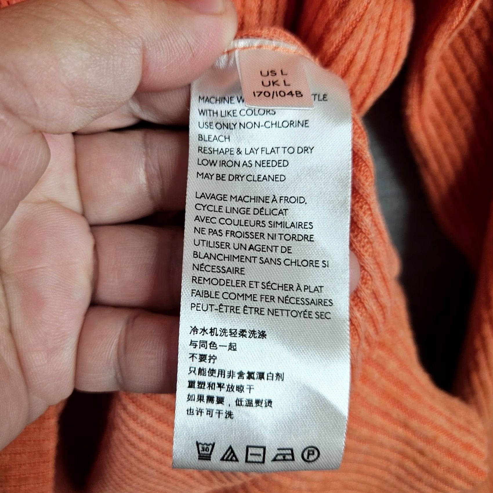 Free People Free People We The Free Women’s Oversized Ribbed Pullover Sweater Peach L Orange All Seasons Knit Top Womens Size L / US 10 / IT 46 - 6 Thumbnail
