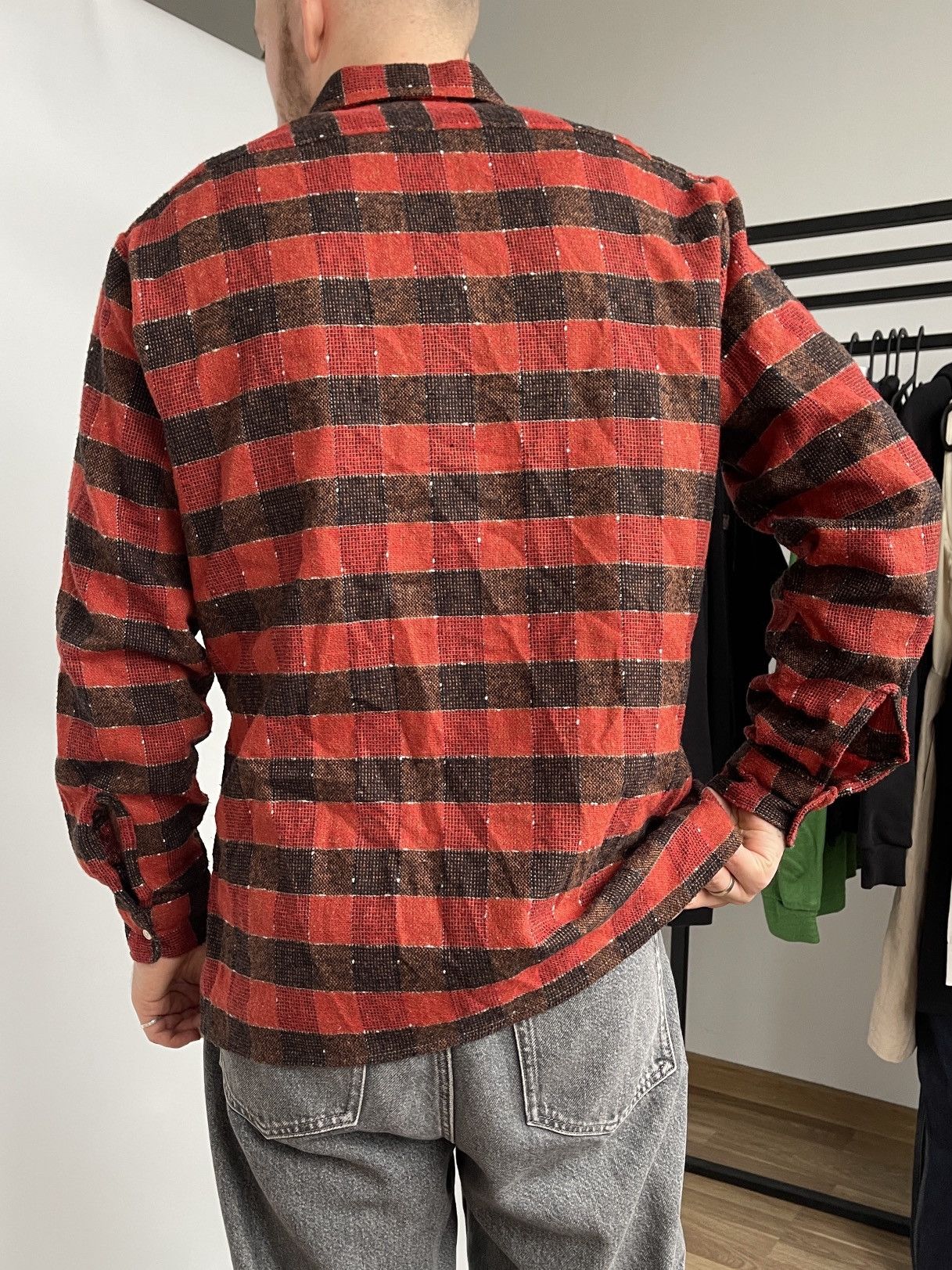 Japanese Brand × Vintage Vintage 70s Knit Flannel Shirt Size L Size US L / EU 52-54 / 3 - 3 Thumbnail