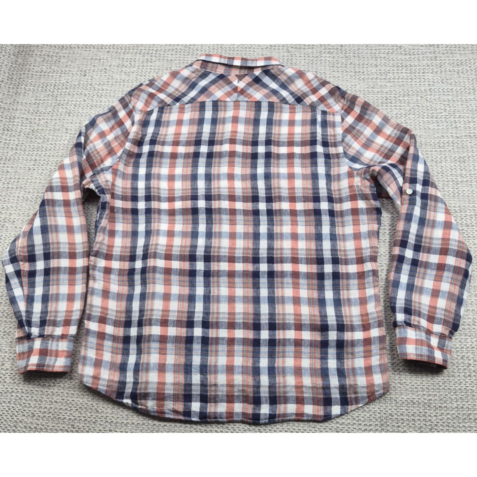 Murano Murano Baird Mcnutt Shirt Mens XL Button Up Plaid Linen Slim Fit Long Sleeve Multicolor Size US XL / EU 56 / 4 - 7 Thumbnail