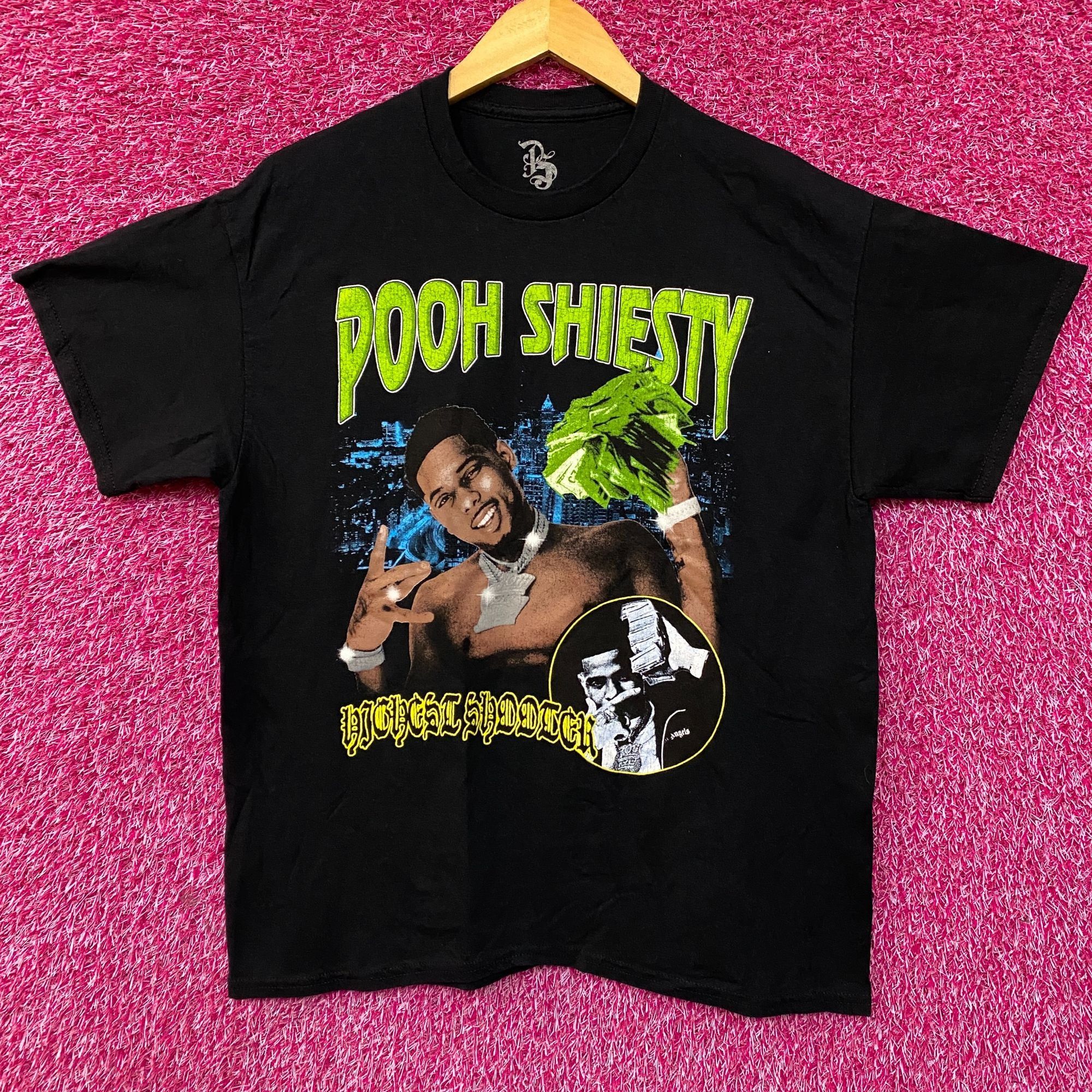 Rap Tees Pooh Shiesty Official Merch Highest Shooter T-shirt Medium Size US M / EU 48-50 / 2 - 1 Thumbnail
