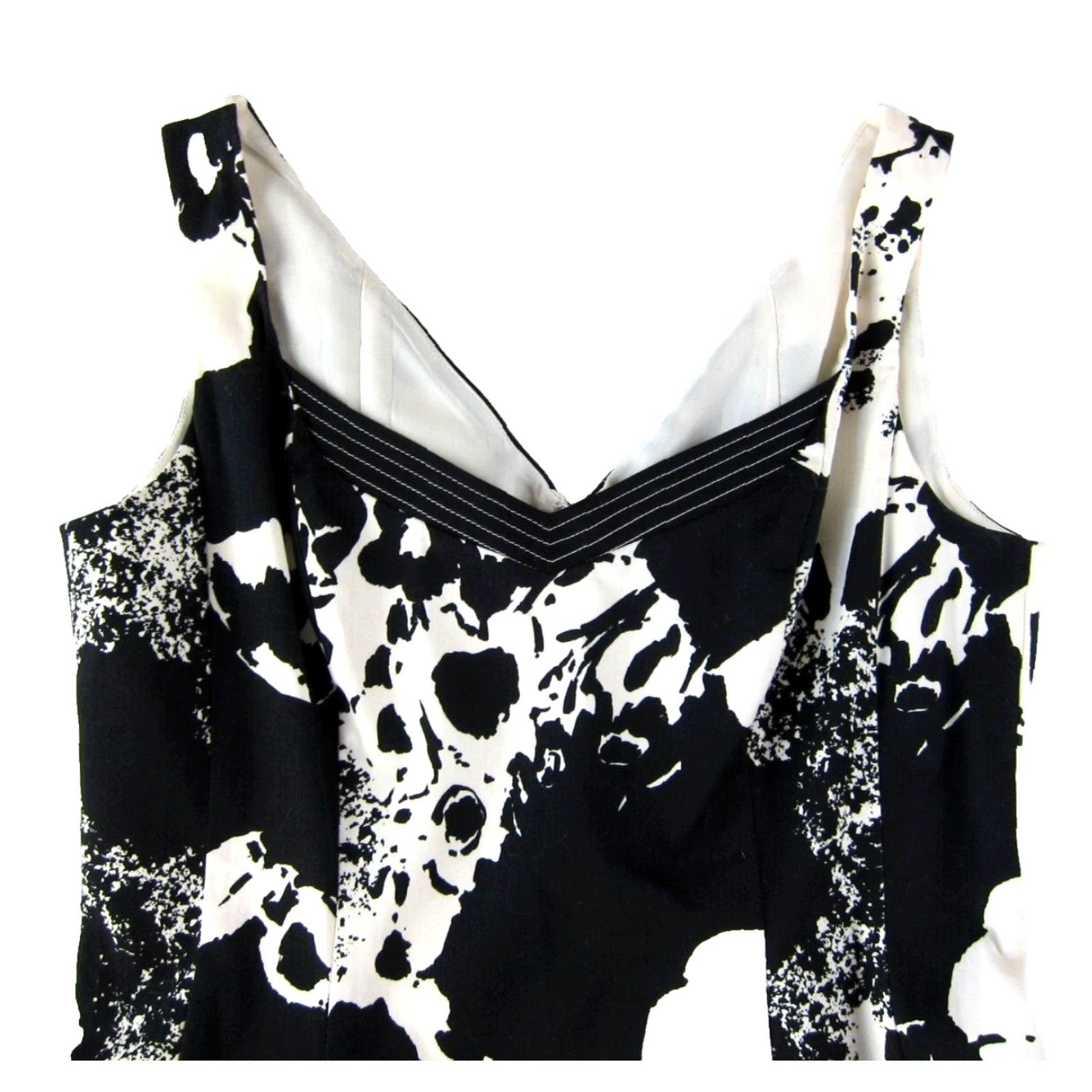 Nine West Nine West Black White Floral Cotton Sleeveless Sheath Tank Sun Dress Size 8 Size M / US 6-8 / IT 42-44 - 4 Thumbnail