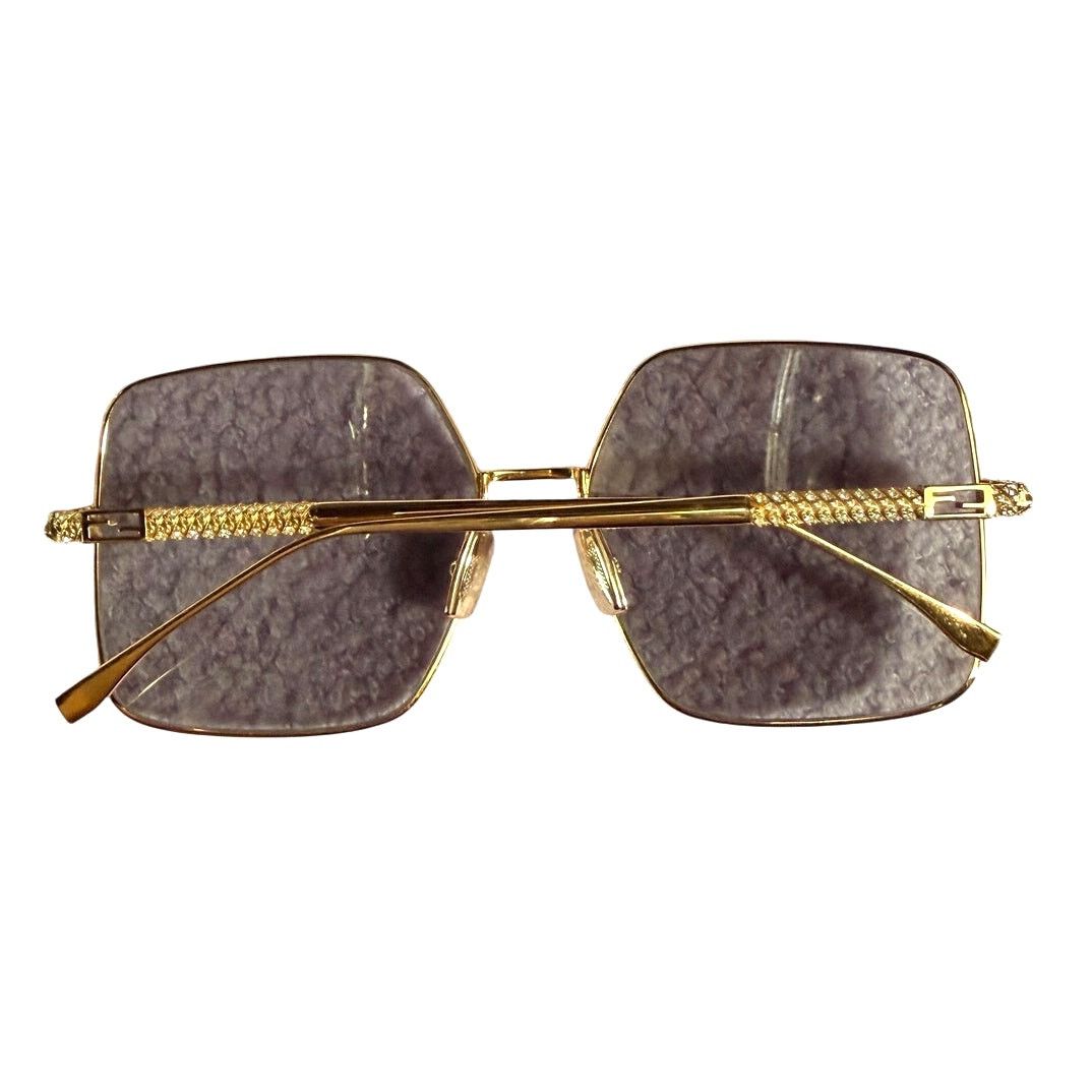Fendi Fendi Gold Sunglasses Crystals FF Logo Black Lenses Boho Size ONE SIZE - 2 Thumbnail