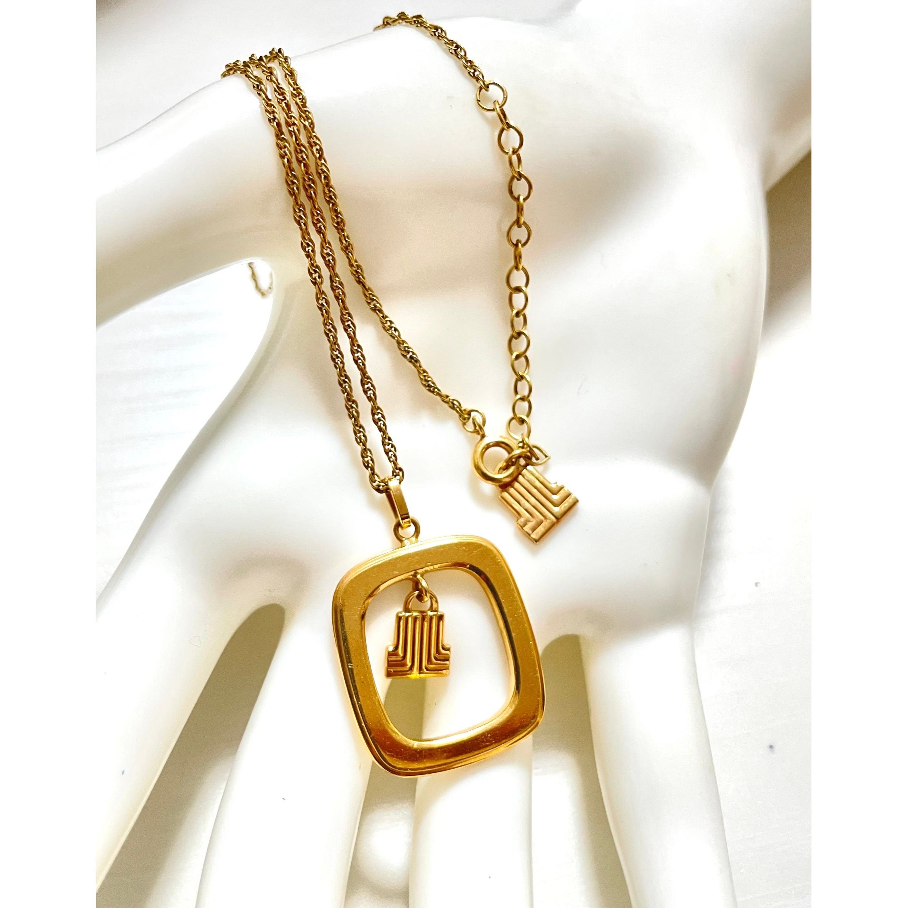 Lanvin Vintage LANVIN golden skinny chain necklace with square top Size ONE SIZE - 5 Thumbnail