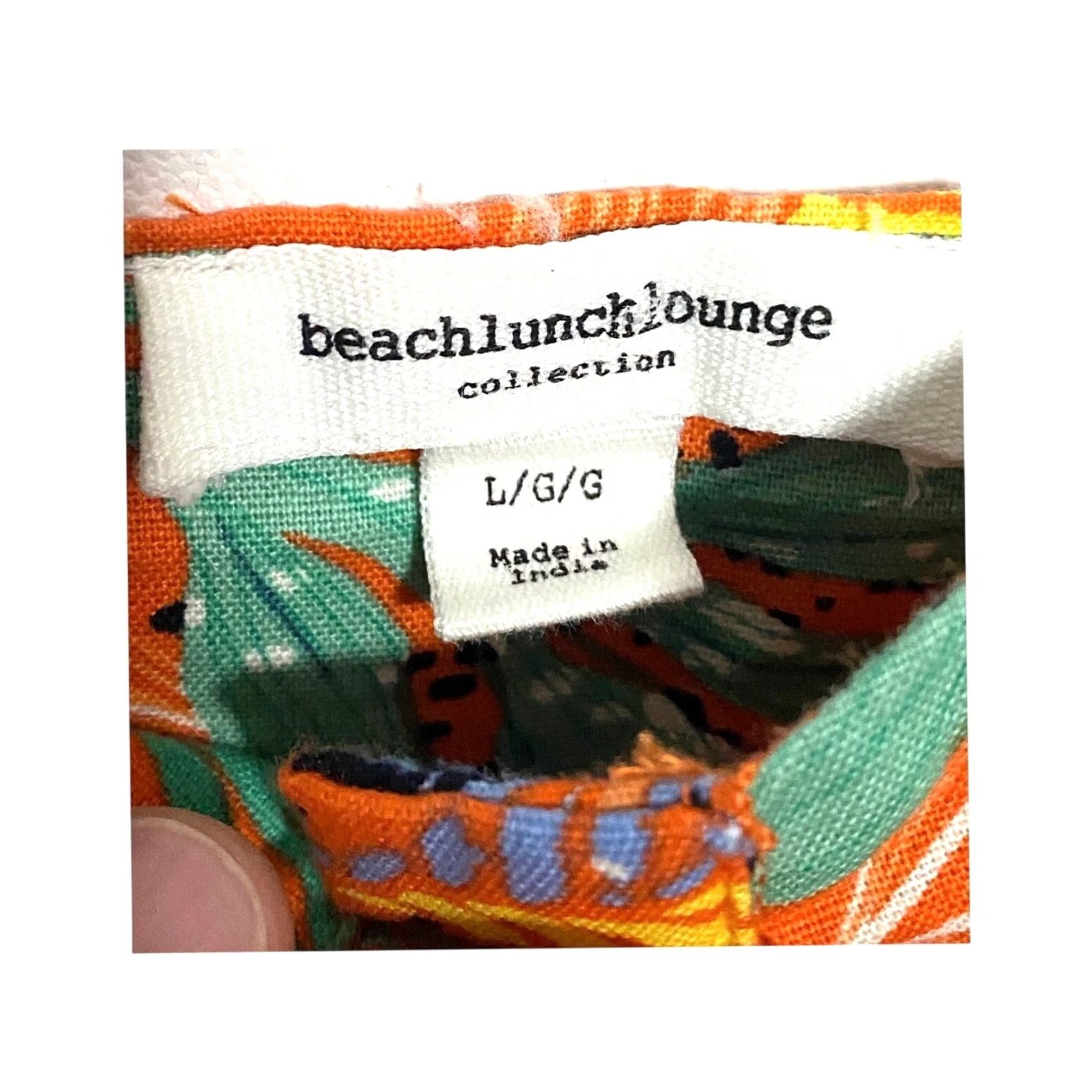 Vintage BeachLunchLounge Dress L Sleeveless Button Front Floral A-Line Beach Tropical Hawaiian Womens Short 38" Cotton Linen Rayon Orange Size L / US 10 / IT 46 - 5 Thumbnail