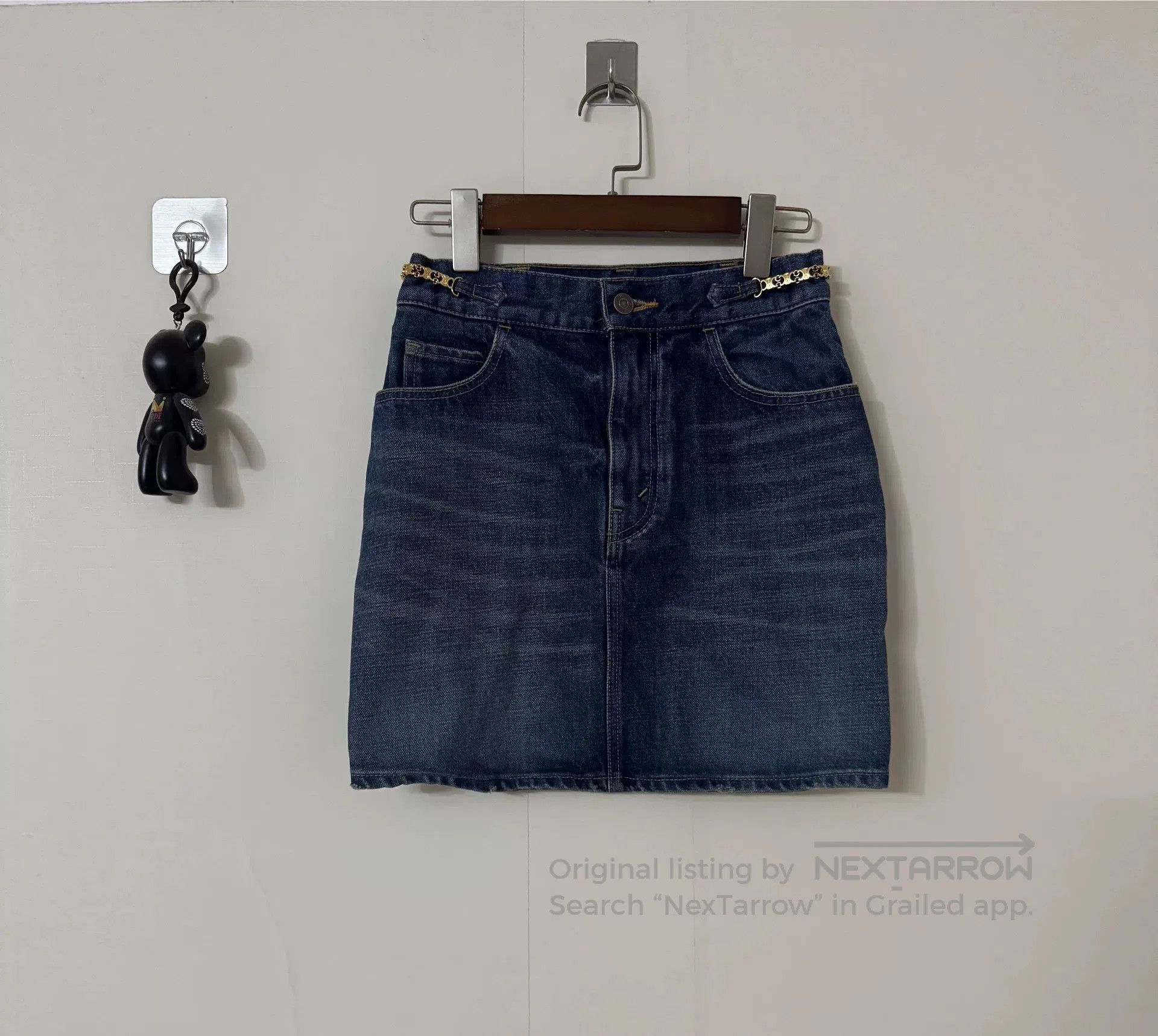 Celine celine denim mini skirt with waist size 26. Size 26" / US 2 / IT 38 - 1 Thumbnail