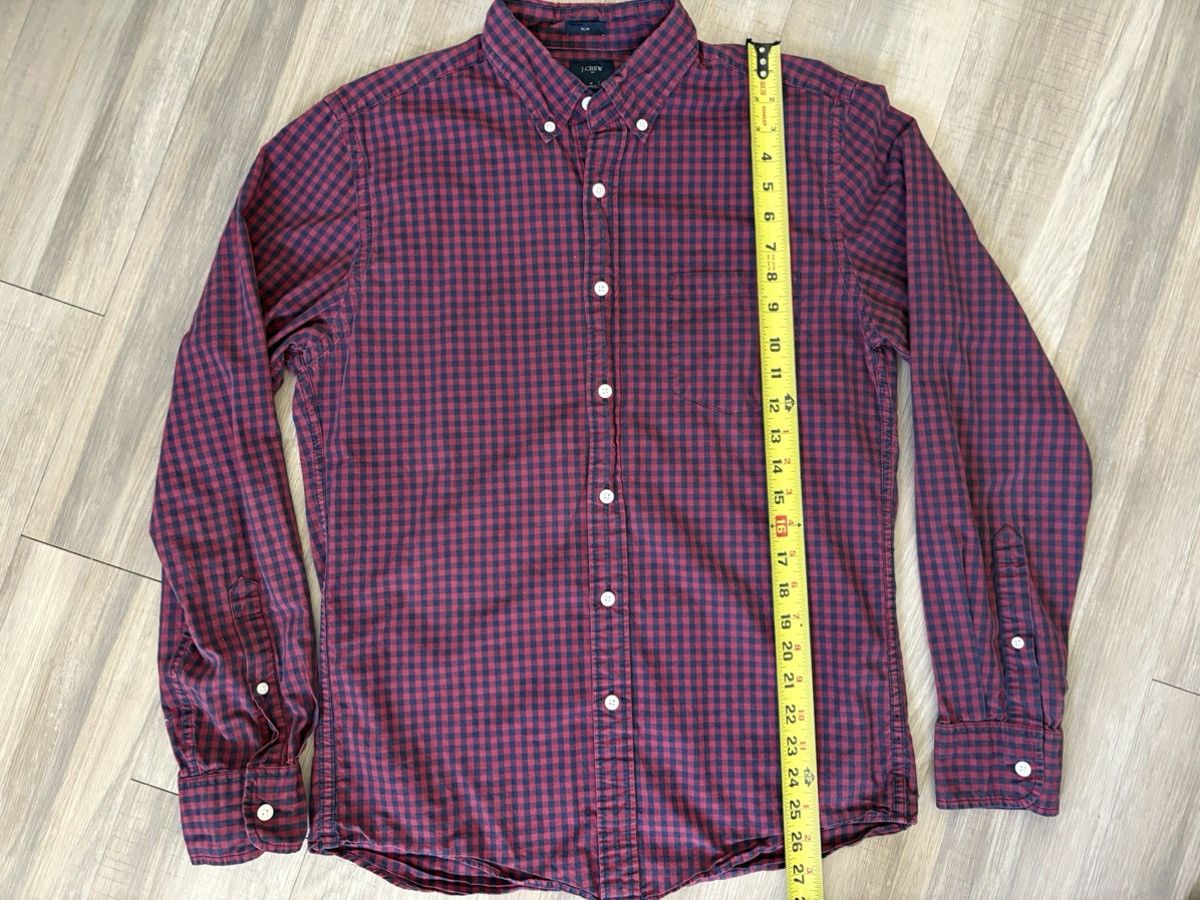 J.Crew J Crew Red Checkered Long Sleeve Slim Fit Button Up Size US M / EU 48-50 / 2 - 5 Thumbnail