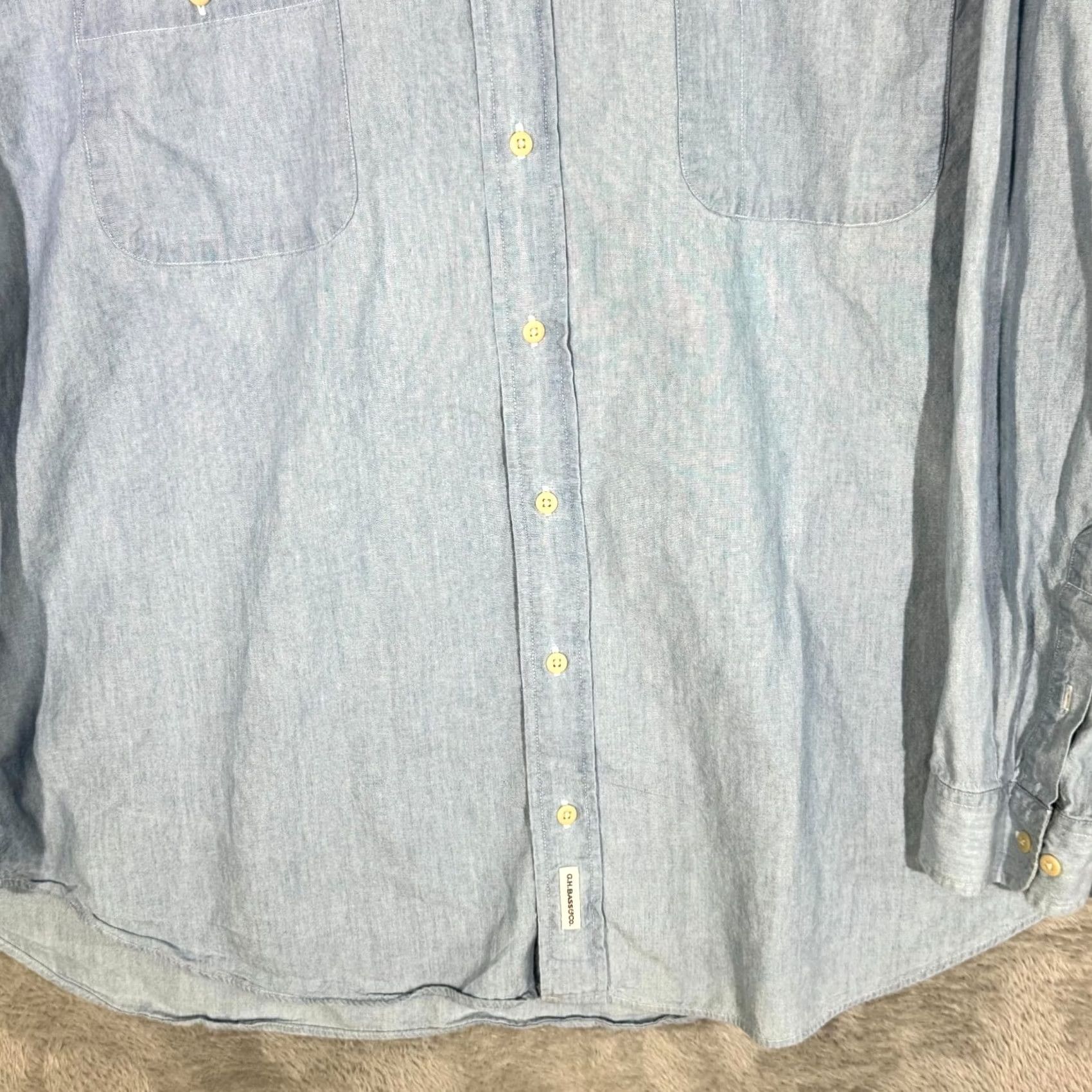 Vintage G.H. Bass & Co. Men’s Long Sleeve Button-Down Shirt XL Gray 100% Cotton Casual Button-Up Shirt XL Gray Mens Size US XL / EU 56 / 4 - 6 Thumbnail