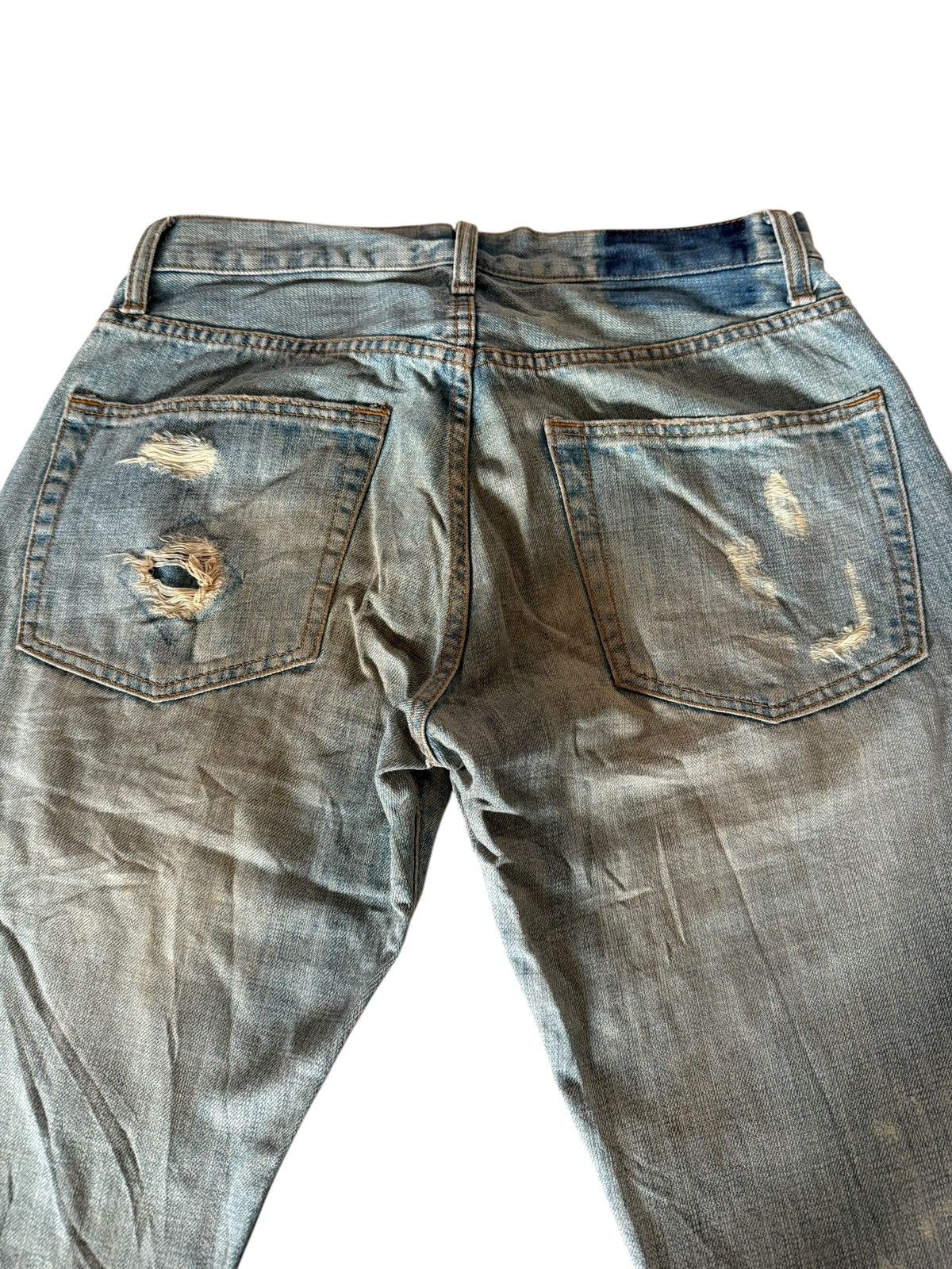 Japanese Brand Japanese Ykk New Max Faded Distressed Rare Design Denim Size US 29 - 13 Thumbnail