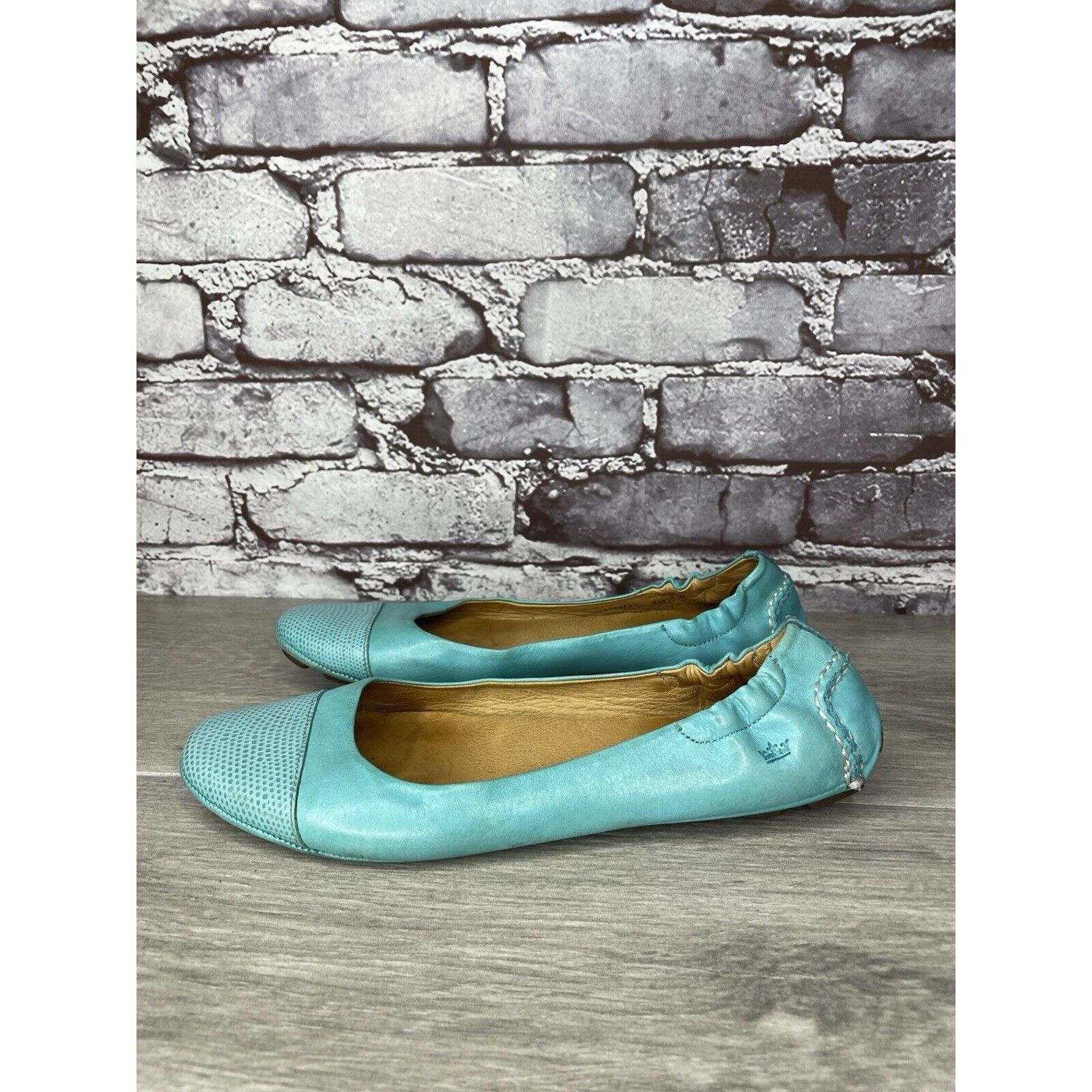 Peter Millar Peter Millar Blue Leather Snake Cap Toe Ballet Flats Shoes W Size US 6.5 / IT 36.5 - 9 Thumbnail