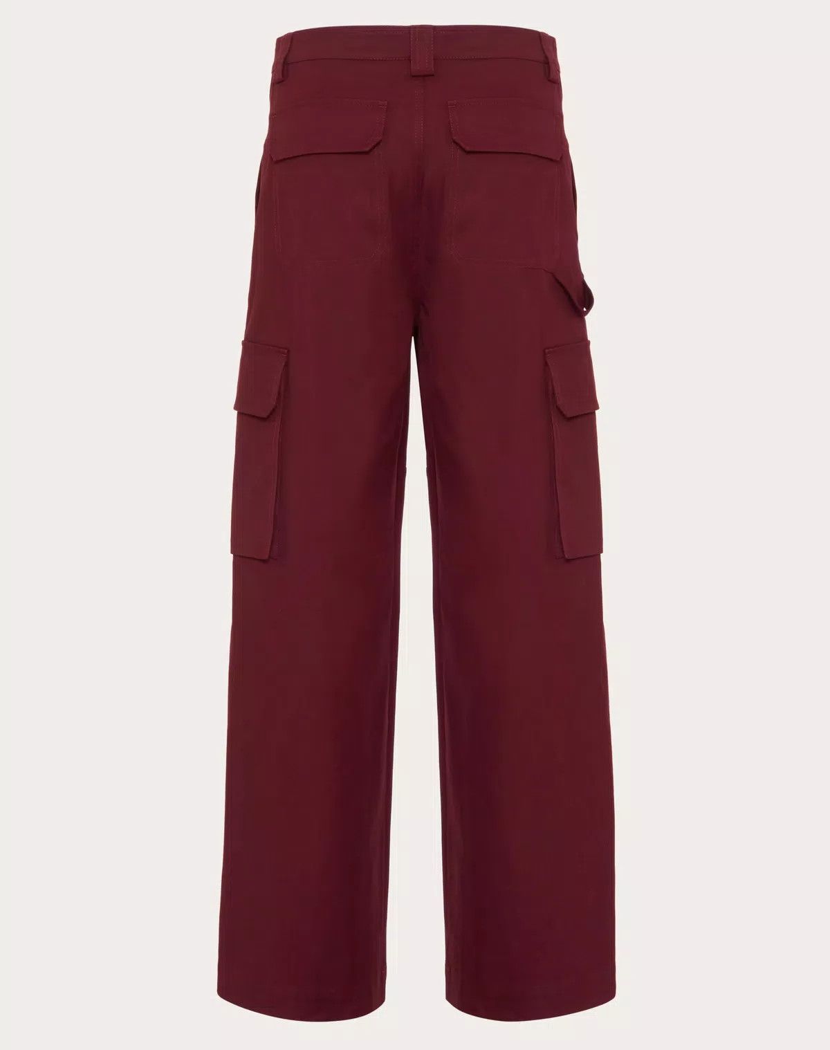 Valentino oc11z0625 Stretch Cotton Canvas Cargo Trousers in Deep Red Size US 32 / EU 48 - 2 Thumbnail