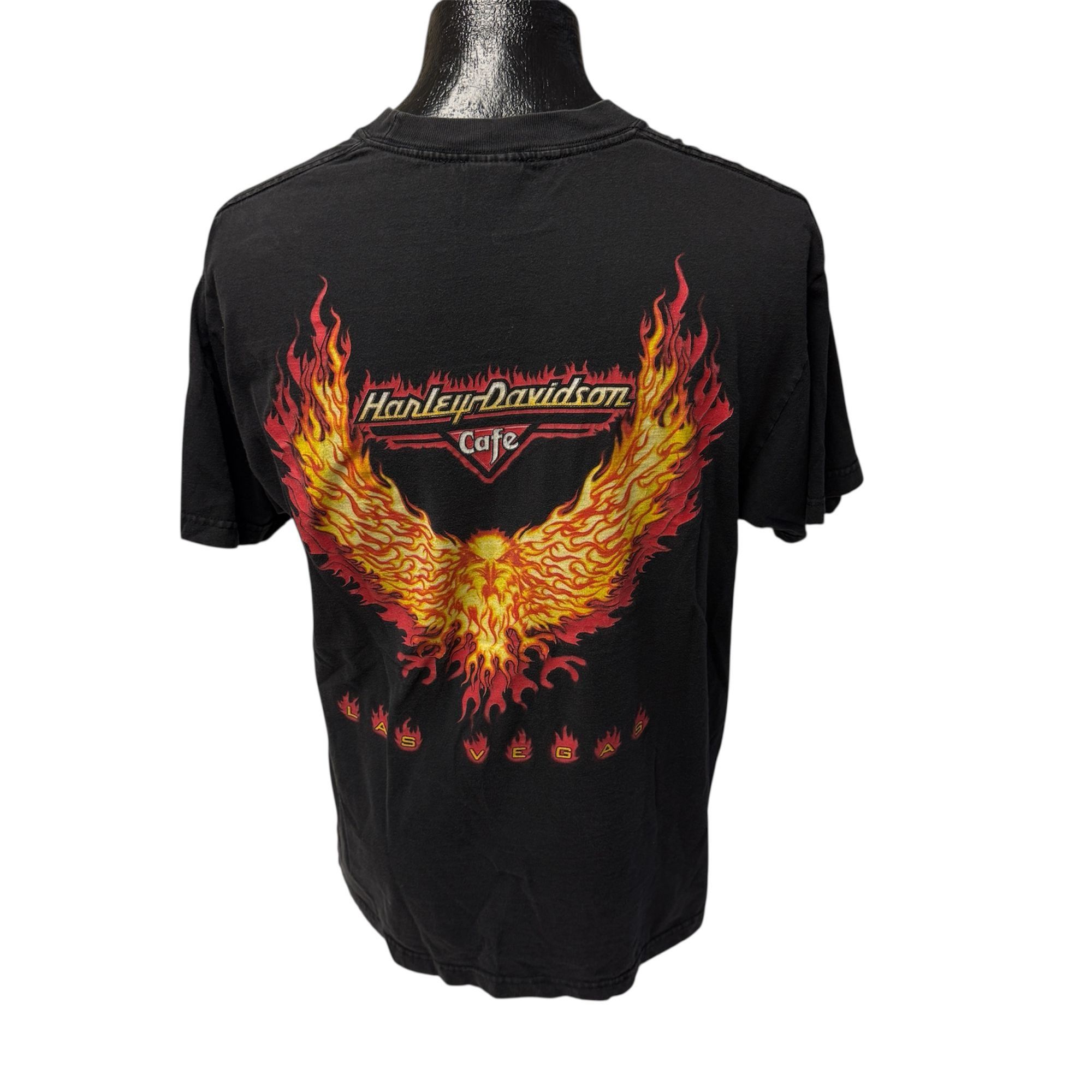 Harley Davidson 90’s SOARING Fire EAGLE FLAMES Las Vegas Motorcycle Biker T Size US L / EU 52-54 / 3 - 3 Thumbnail