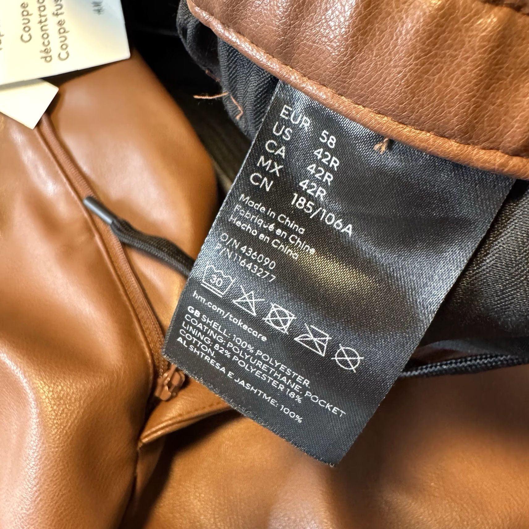 H&M H&M Vegan Leather Pants High Rise Straight Leg Relaxed Fit Brown Size 42 NEW Size 28" / US 6 / IT 42 - 6 Thumbnail