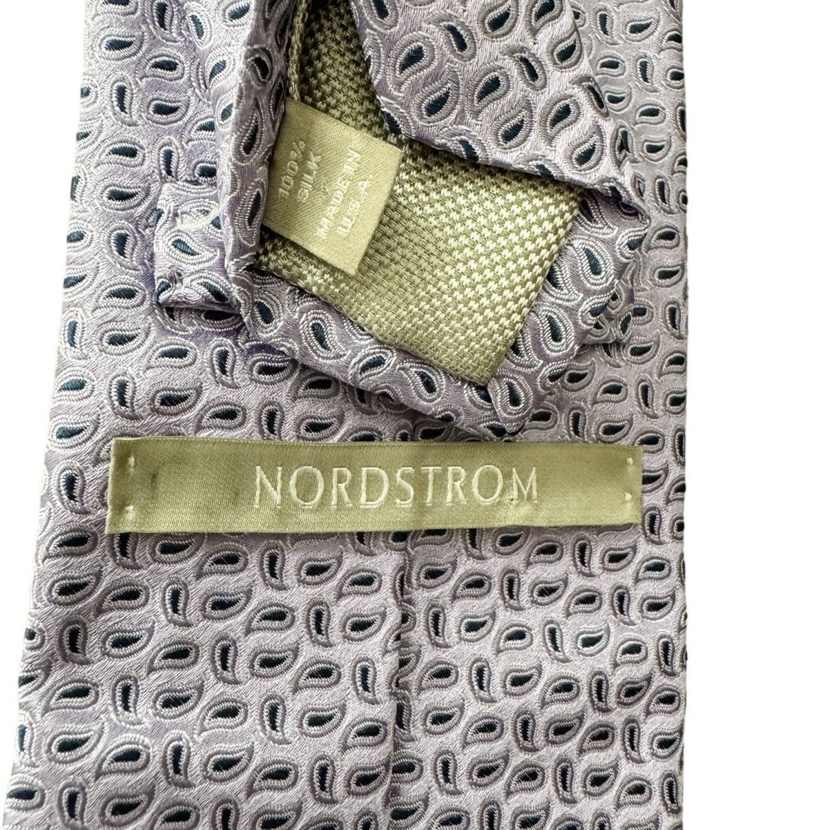 Nordstrom Nordstrom 100% silk purple shimmer paisley neck tie 3.5” w Size ONE SIZE - 3 Thumbnail