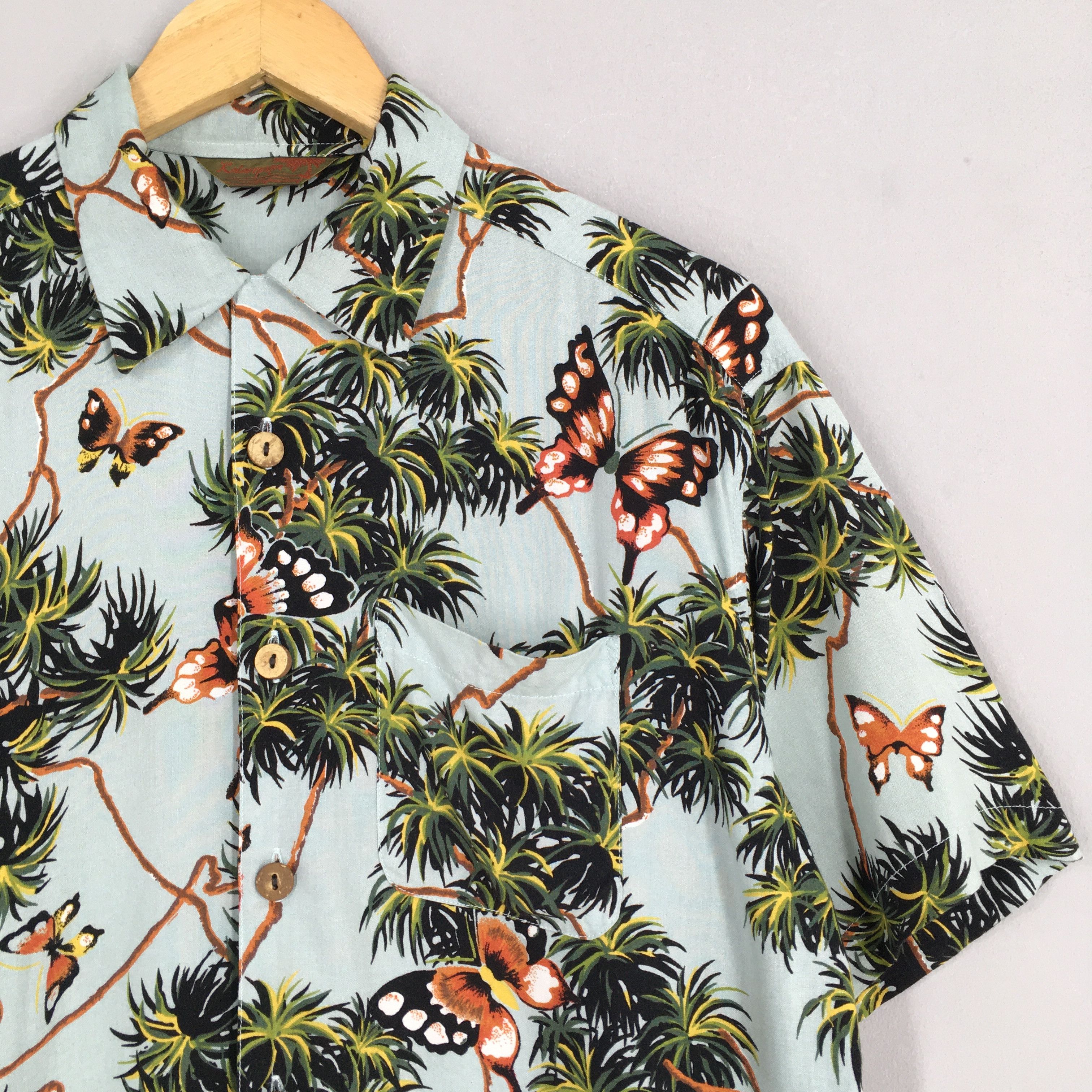 Vintage Vintage 90s Kalaupapa Hawaiian Tropical Butterflies Shirt Size US M / EU 48-50 / 2 - 2 Thumbnail