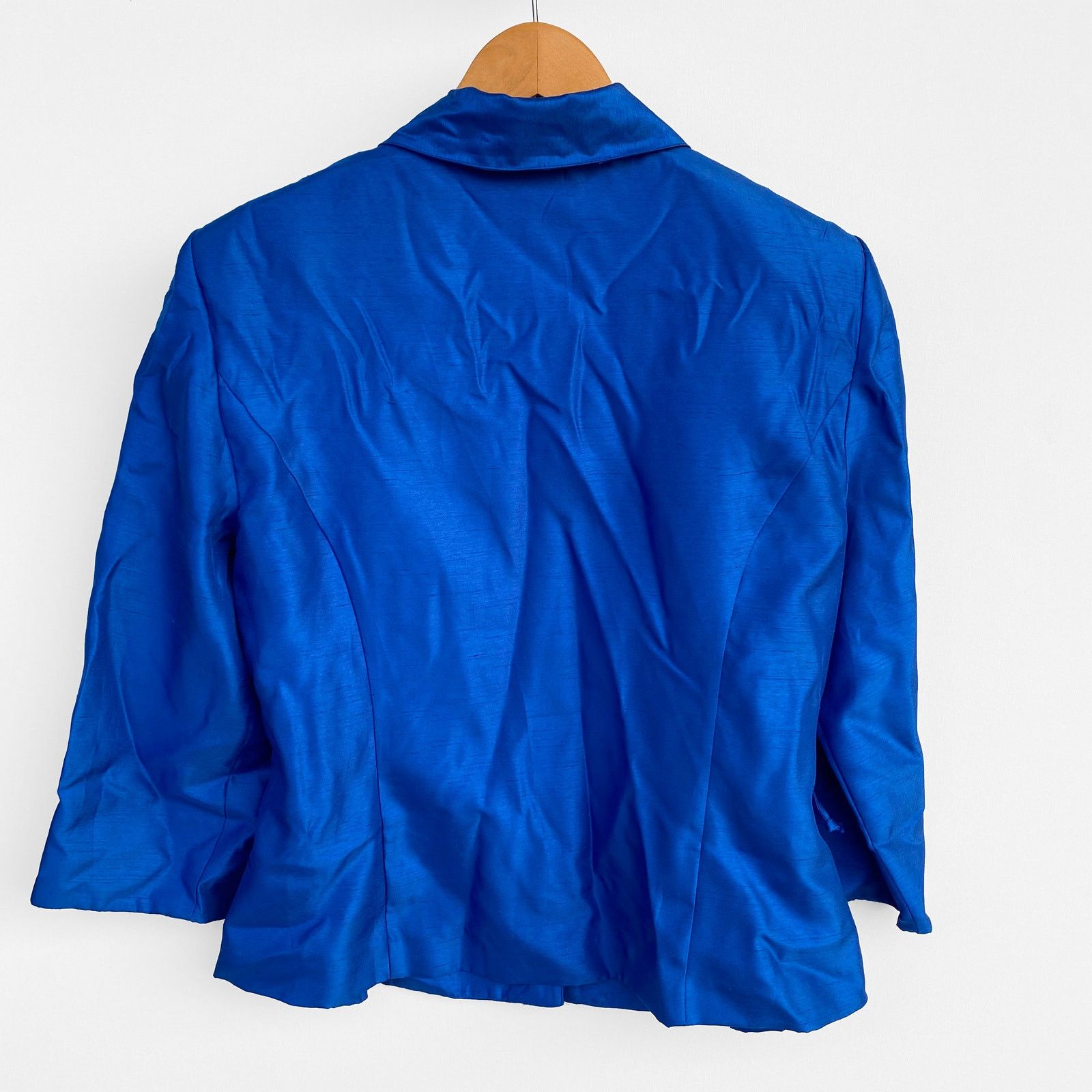Other Prophecy : NEW $89 Blue Satin Taffeta Blouse : Size 14 Size XL / US 12-14 / IT 48-50 - 7 Thumbnail