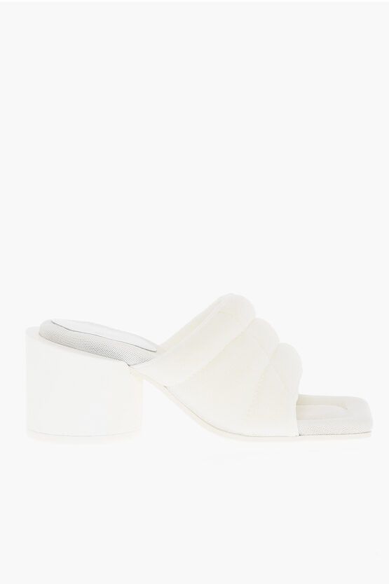 og1mm0724 Padded Squre Toe Mules in White