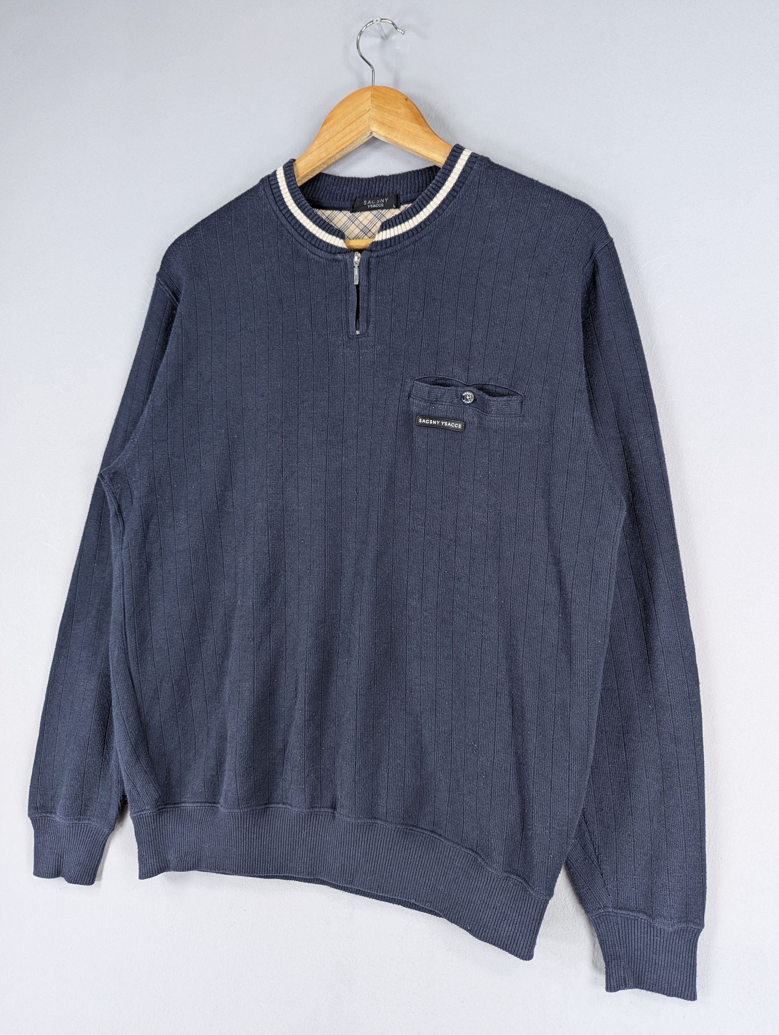 Yohji Yamamoto Vintage Sacsny Y'saccs Yohji Yamamoto Halfzip Sweatshirt Size US M / EU 48-50 / 2 - 2 Thumbnail