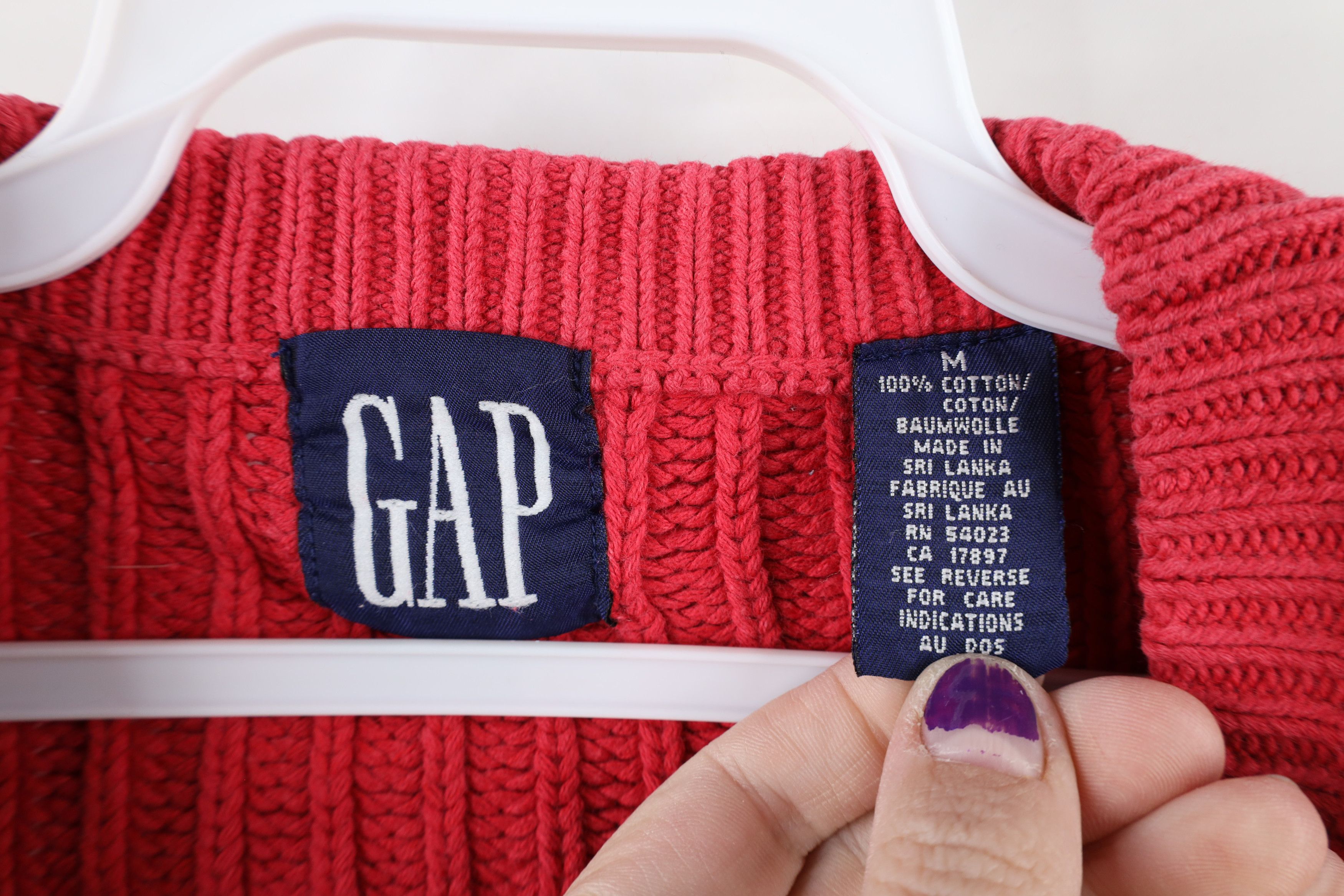 Gap × Vintage Vintage 90s Gap Heavyweight Ribbed Knit Cardigan Sweater Size US M / EU 48-50 / 2 - 4 Thumbnail
