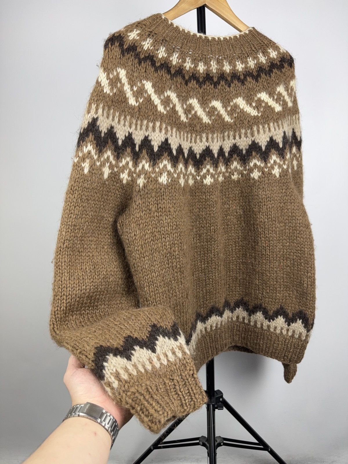 Vintage Nordic Wool Iceland Cardigan Dale Of Norway Style Brown Size US XL / EU 56 / 4 - 13 Thumbnail