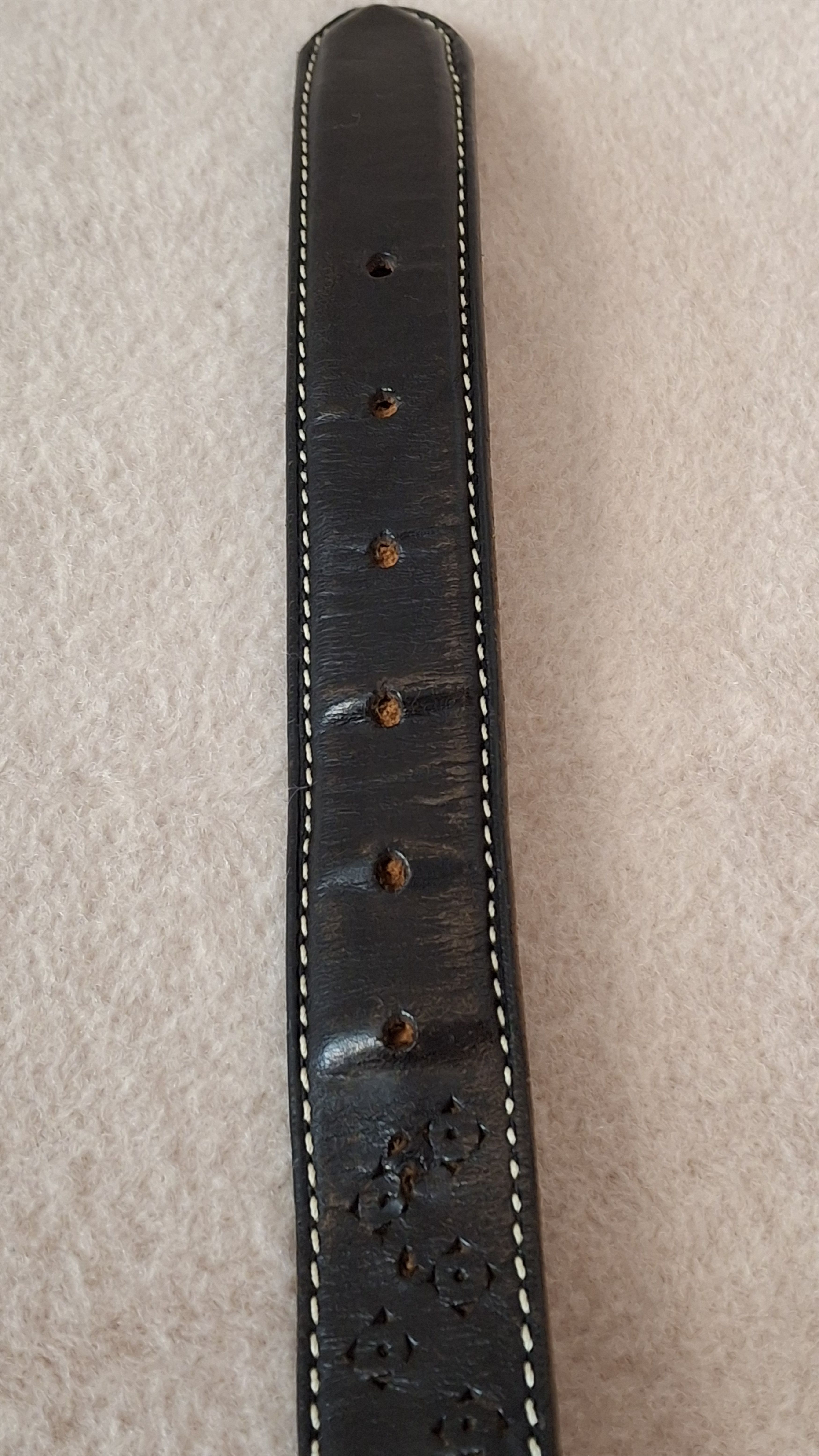 Felisi Embossed Black Leather Belt – Felisi Made in Italy Size 38 - 8 Thumbnail