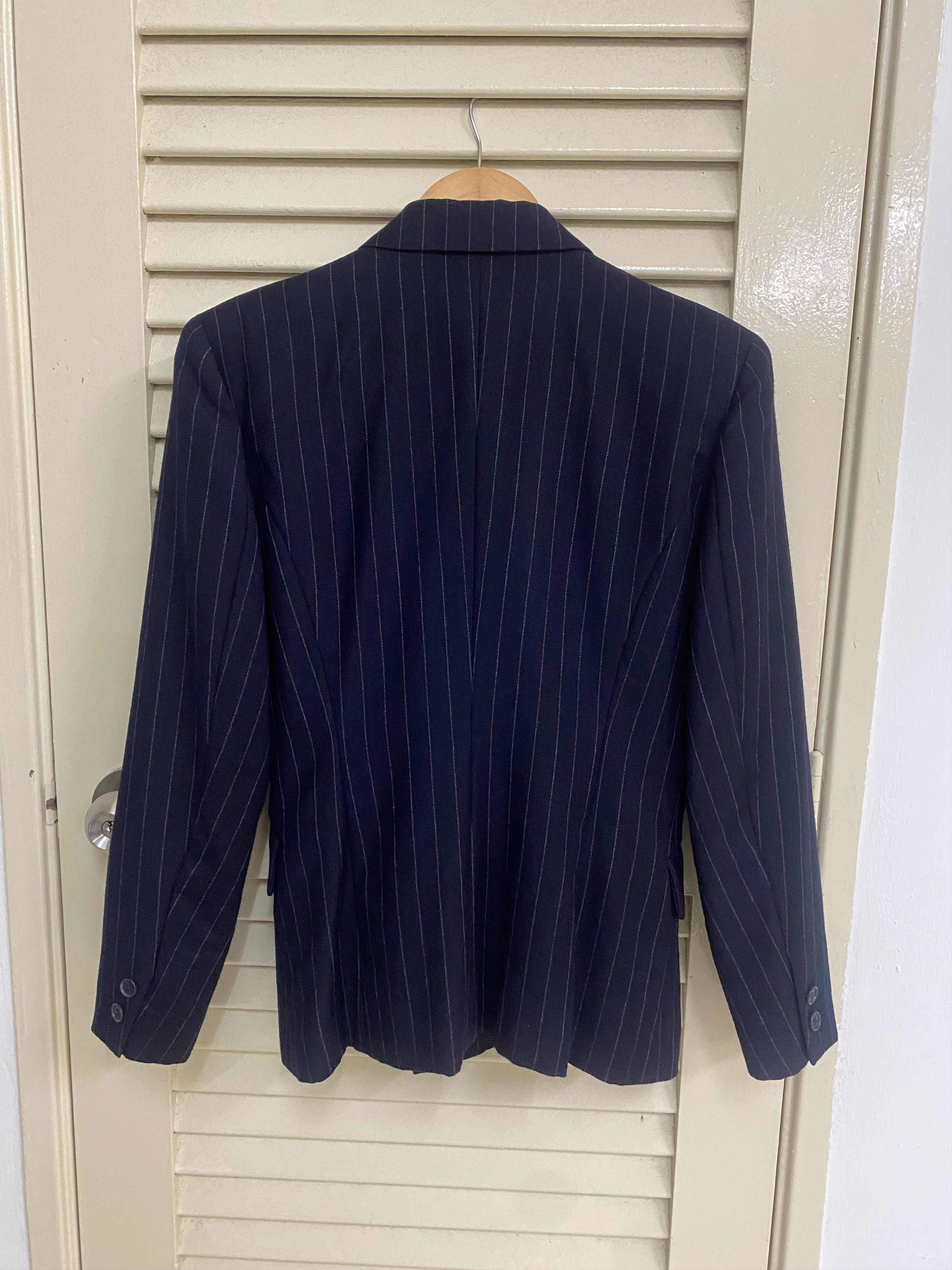 Issey Miyake FW06 Issey Miyake Double Breasted Pinstripe Blazer Size 40S - 2 Thumbnail