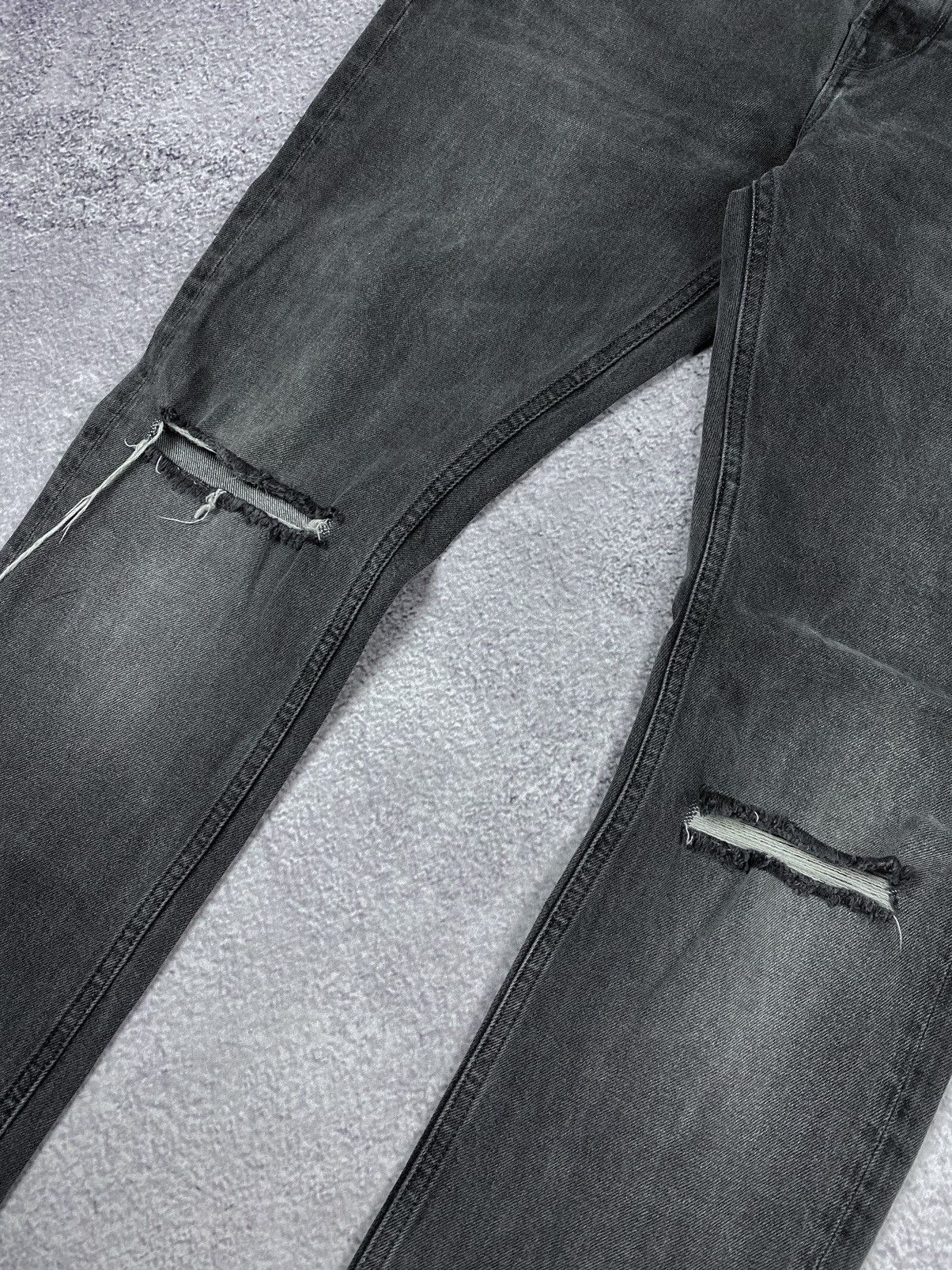 Allsaints All Saints Cigarette Damaged Distressed Gray Jeans Size US 33 - 4 Thumbnail