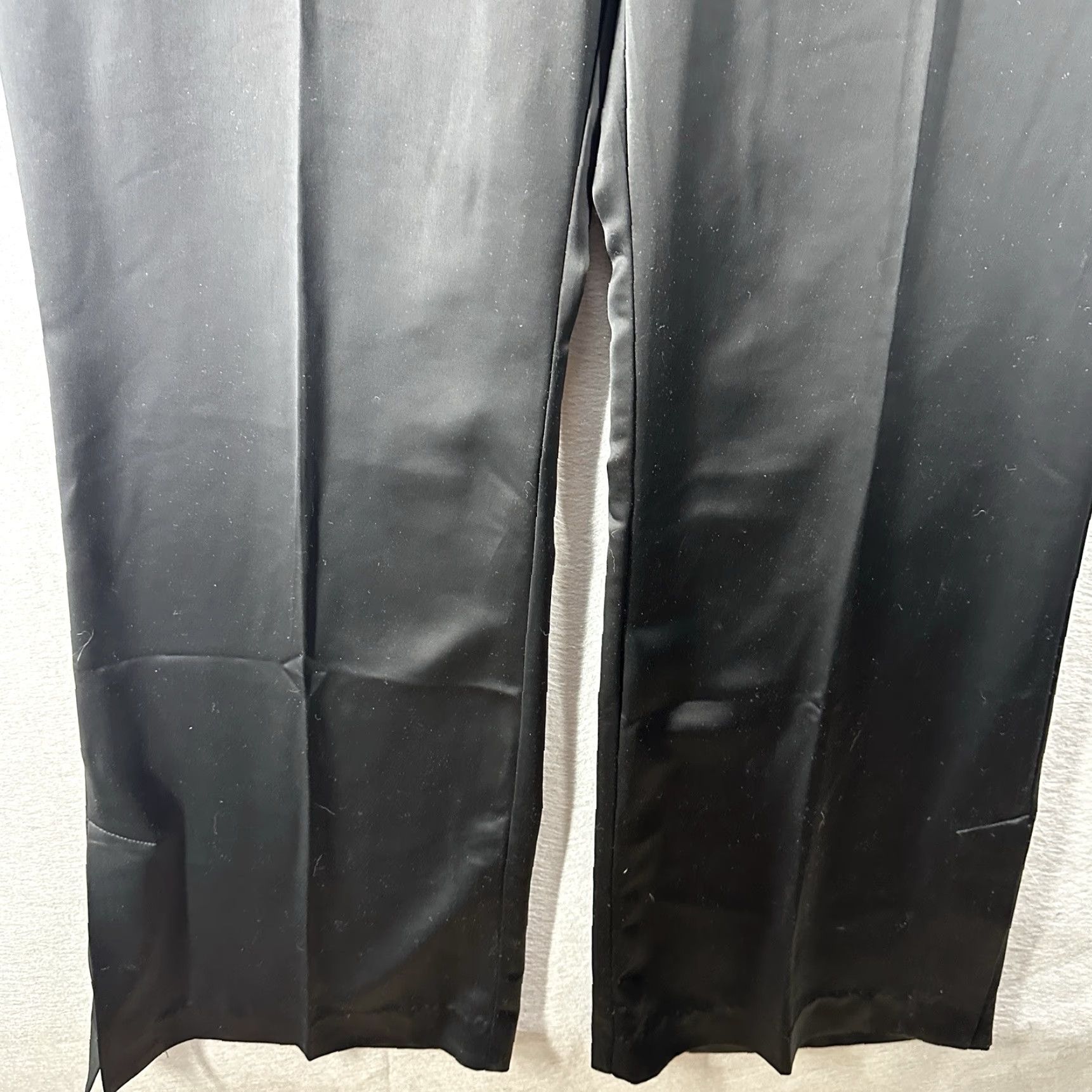 Jason Wu Jason Wu Pants Womens 10 Black Satin Silk Wide-Leg Quiet Luxury Capsule Y2k 90s Jacket? Size 36" / US 14 / IT 50 - 3 Thumbnail