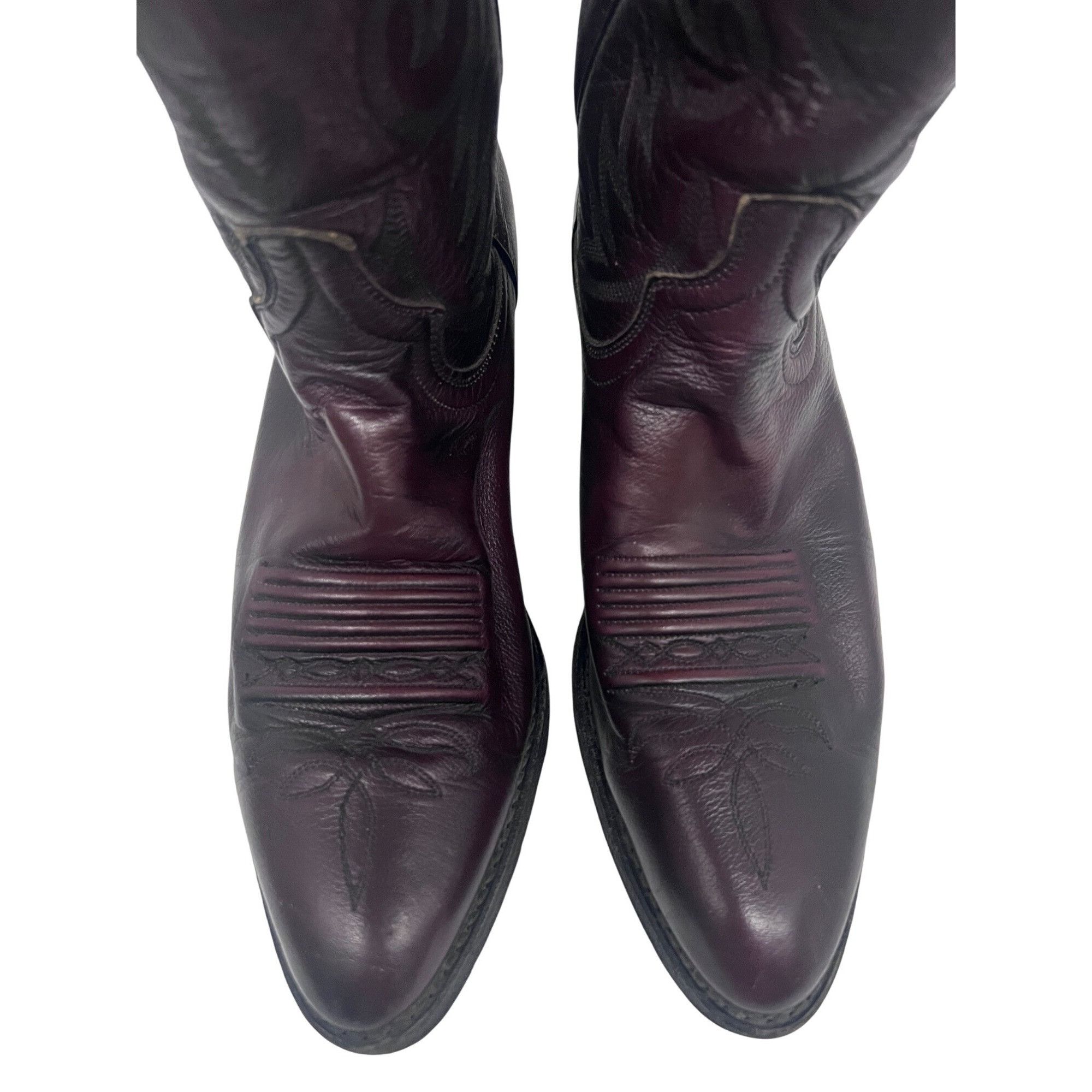 Dan Post Dan Post Mens Burgundy Leather Western Cowboy Boots US 8D Pu Size US 8 / EU 41 - 5 Thumbnail