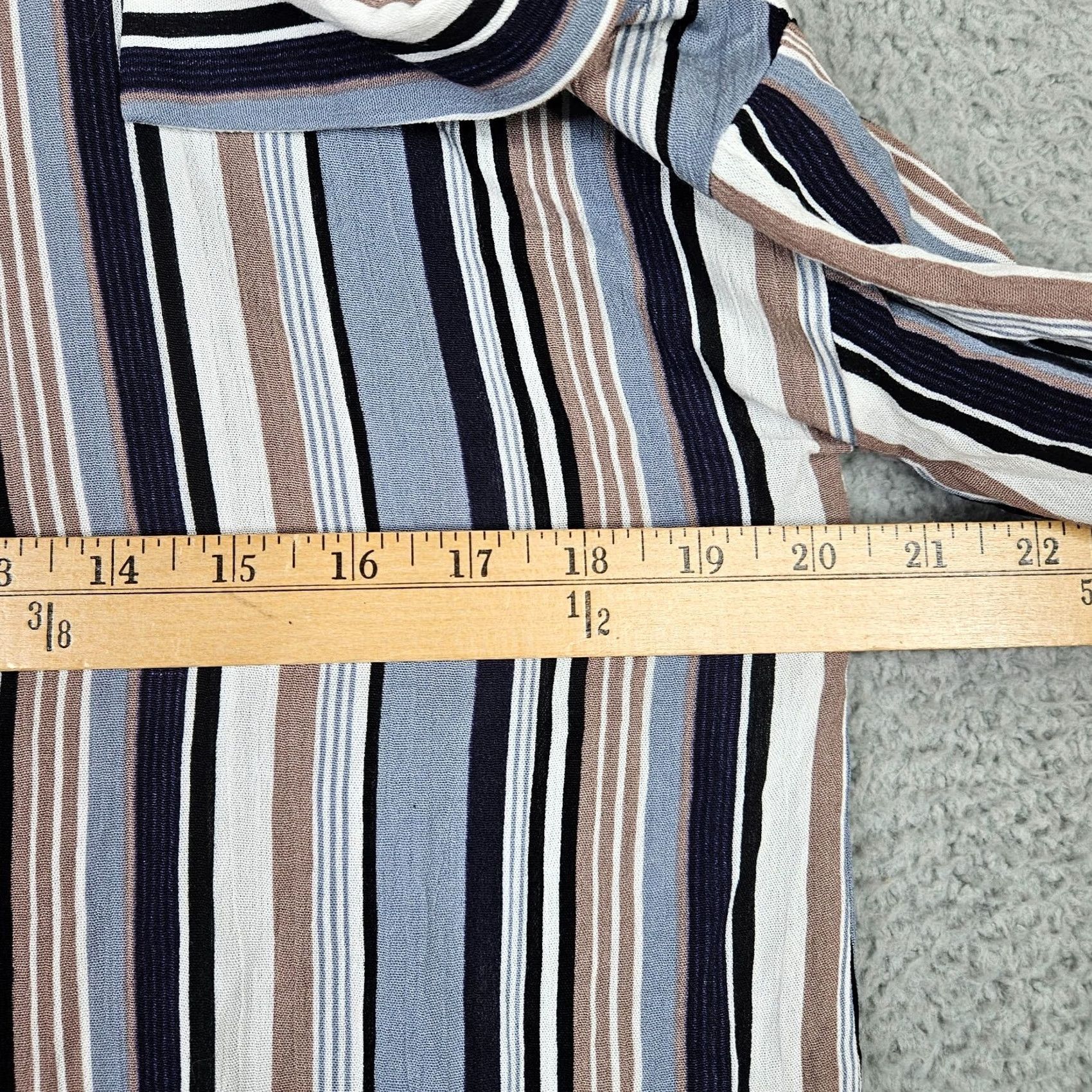 Vintage French Kiss Womens Off the Shoulder Long sleeve Stripes Blouse Size L - Casual Rayon Size L / US 10 / IT 46 - 3 Thumbnail