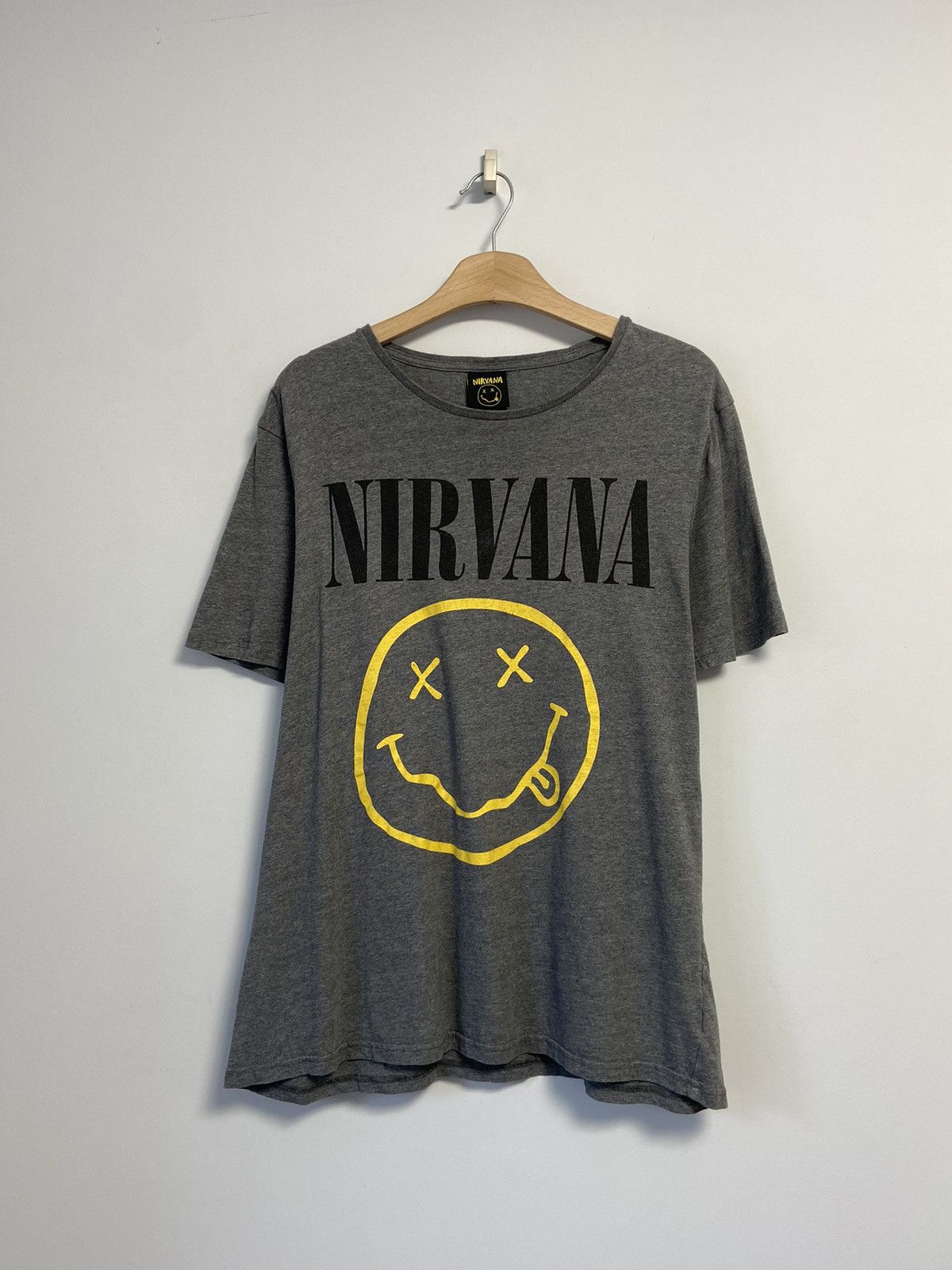 Nirvana  Vintage Nirvana big logo grey faded band tee shirt | Grailed